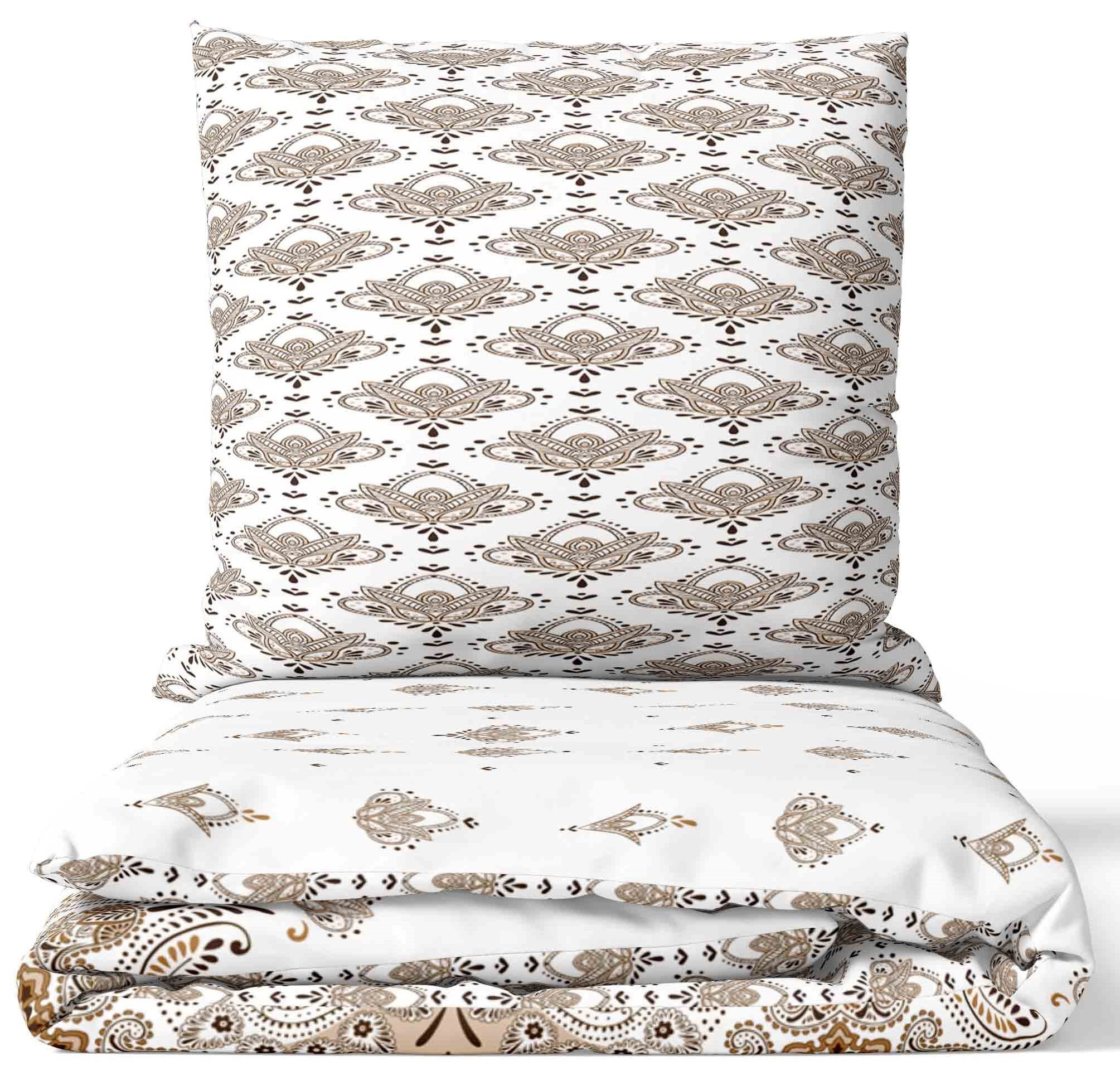 Leonado Vicenti Bettwäsche Baumwolle 135x200, 155x220, 200x200 oder 200x220, Renforcé, 2 teilig, Blüten und Paisley Muster mit Reißverschluss