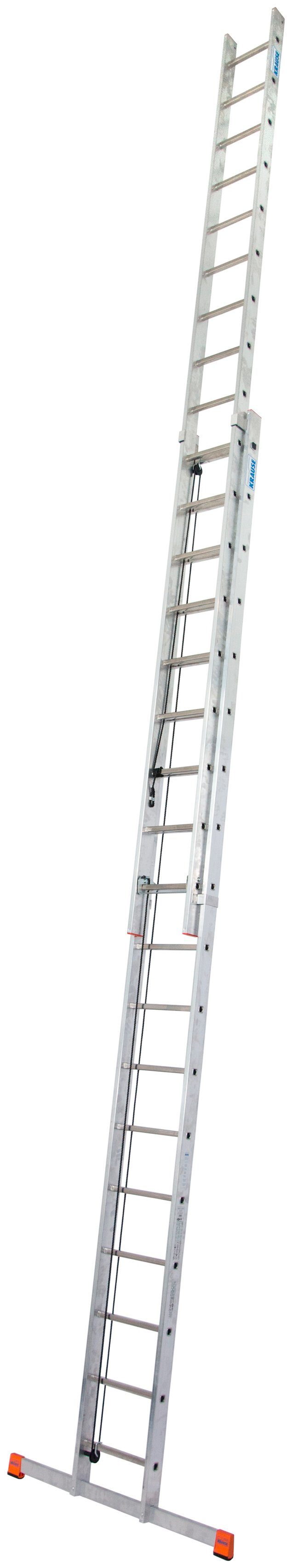 Schiebeleiter 2x18 Alu, Robilo, ca. Sprossen, Arbeitshöhe 980 cm Seilzugleiter KRAUSE
