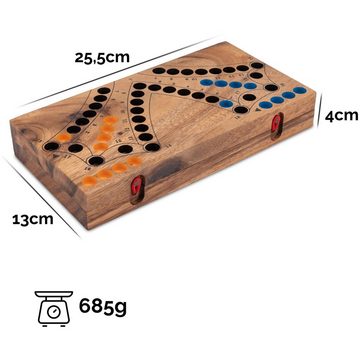 Logoplay Holzspiele Spiel, Tock für 4 Spieler - Spielfeld 27 x 26 cm - Gesellschaftsspiel mit SpielkartenHolzspielzeug
