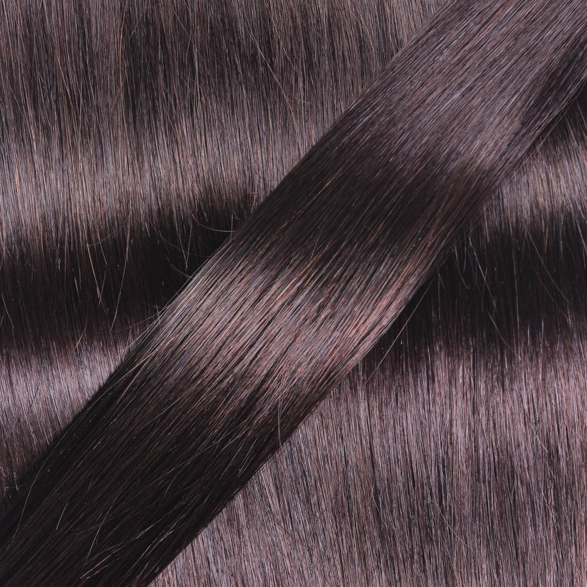 Bondings 40cm Echthaar-Extension gewellt Premium #5/0 Hellbraun hair2heart