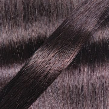 hair2heart Echthaar-Extension Gewellte Echthaartresse #5/0 Hellbraun 40cm
