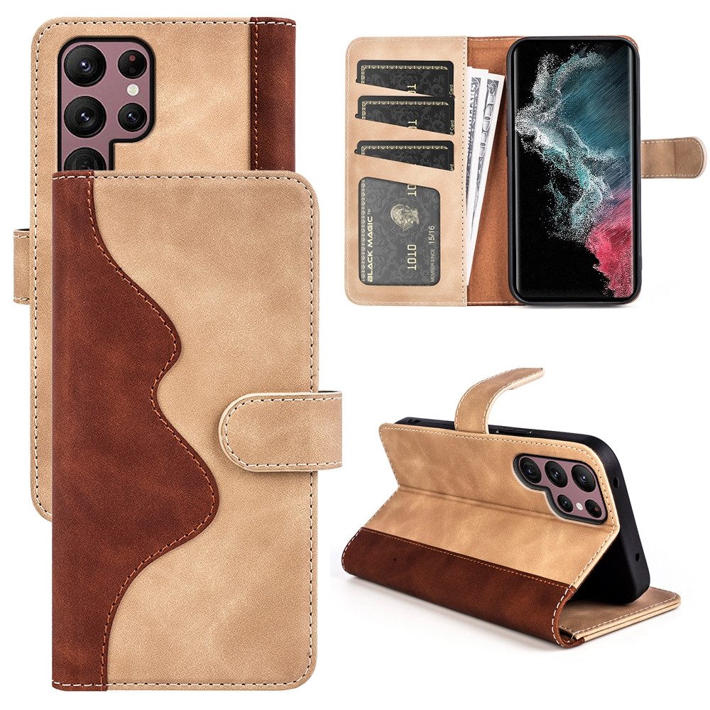 SmartUP Smartphone-Hülle Hülle für Samsung Galaxy S23 Ultra Klapphülle Fliphülle Tasche Case, Standfunktion, integrierte Kartenfächer