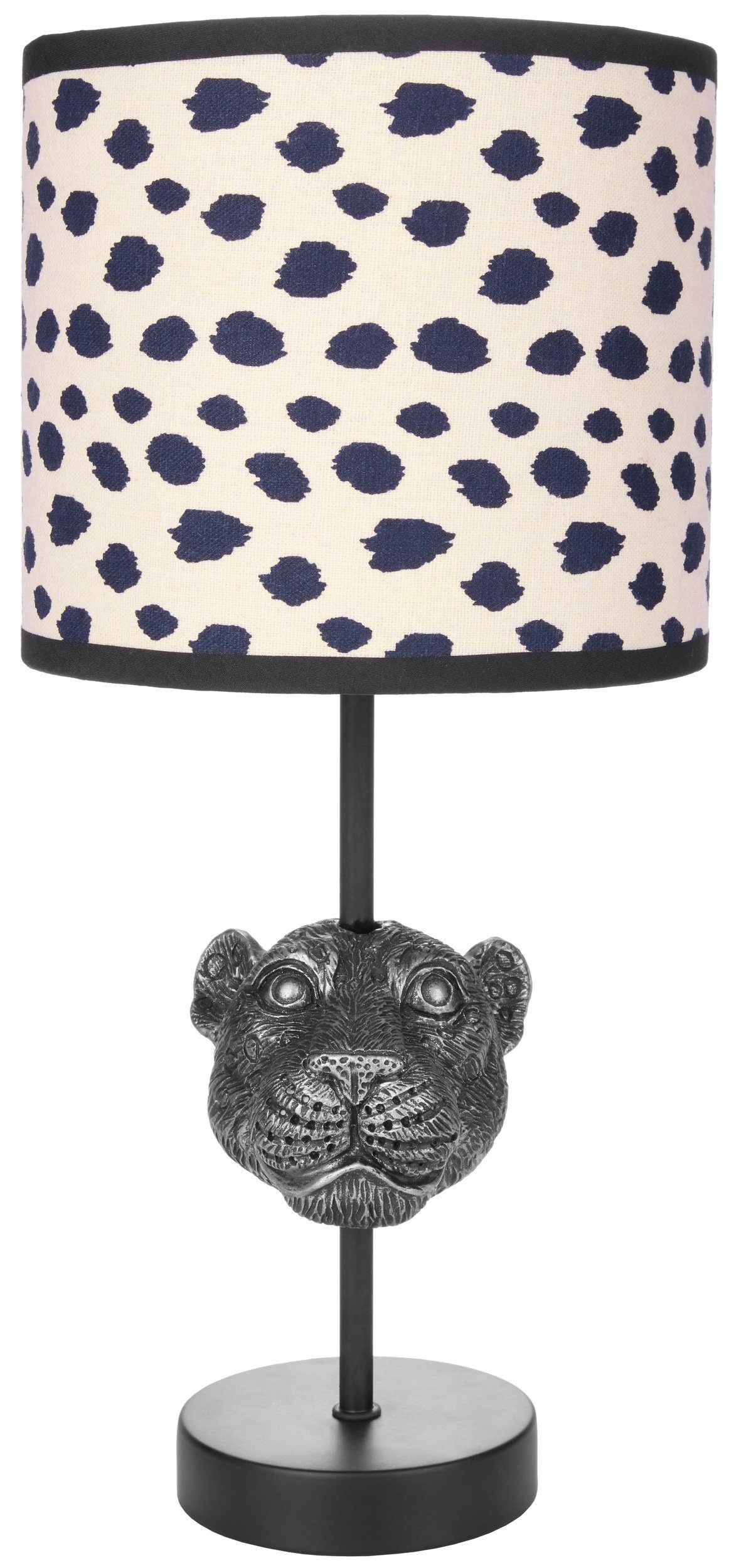 BRUBAKER Nachttischlampe Tischleuchte aus Fuß Leuchtmittel, ohne Tischlampe, mit Motiv massiven Höhe cm Polyresin, 40 Leopard, Lampe
