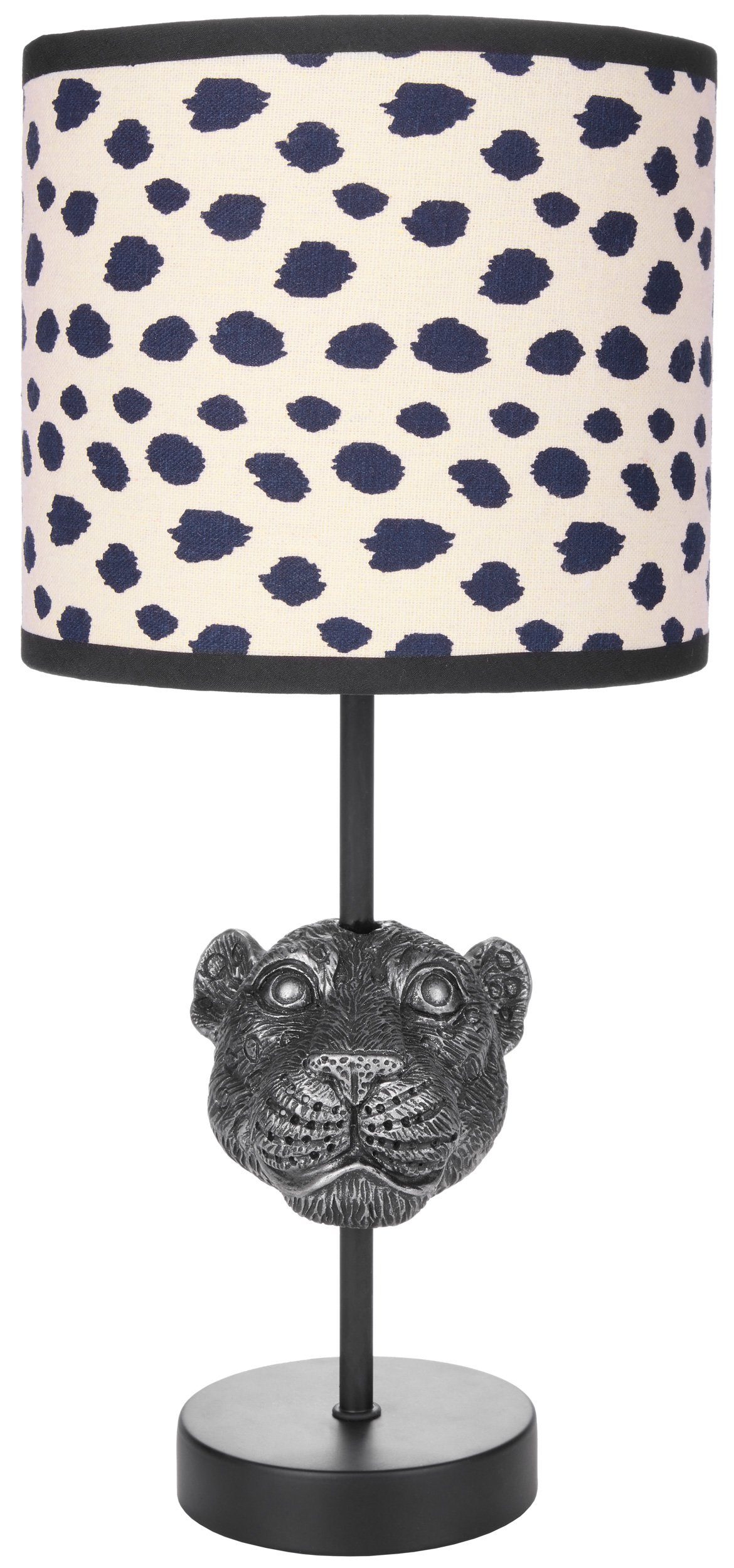 BRUBAKER Fuß Leopard, Polyresin, cm ohne Nachttischlampe Leuchtmittel, mit Lampe Motiv Tischleuchte aus massiven 40 Tischlampe, Höhe