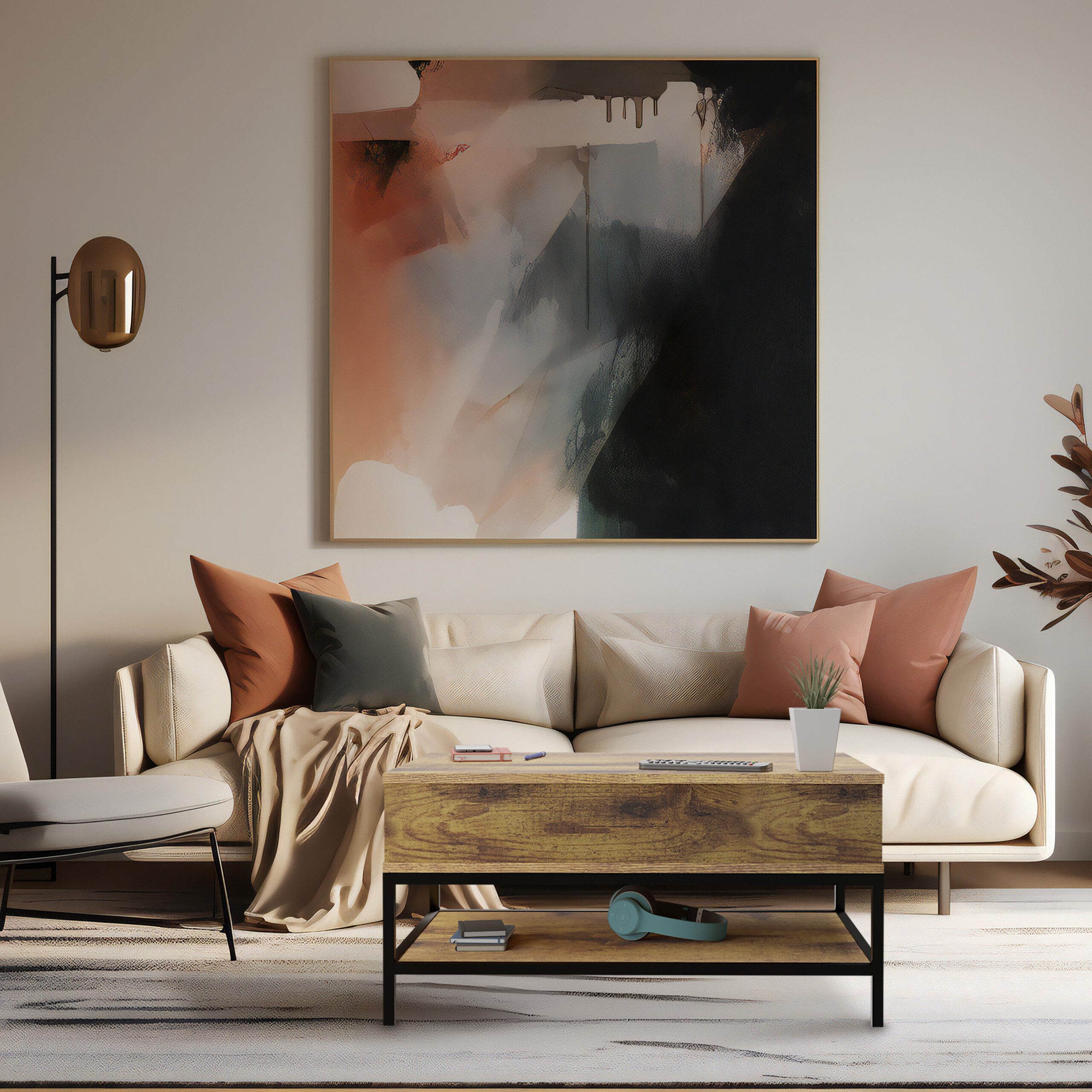 relaxdays Couchtisch Aufklappbarer Couchtisch, B günstig online kaufen