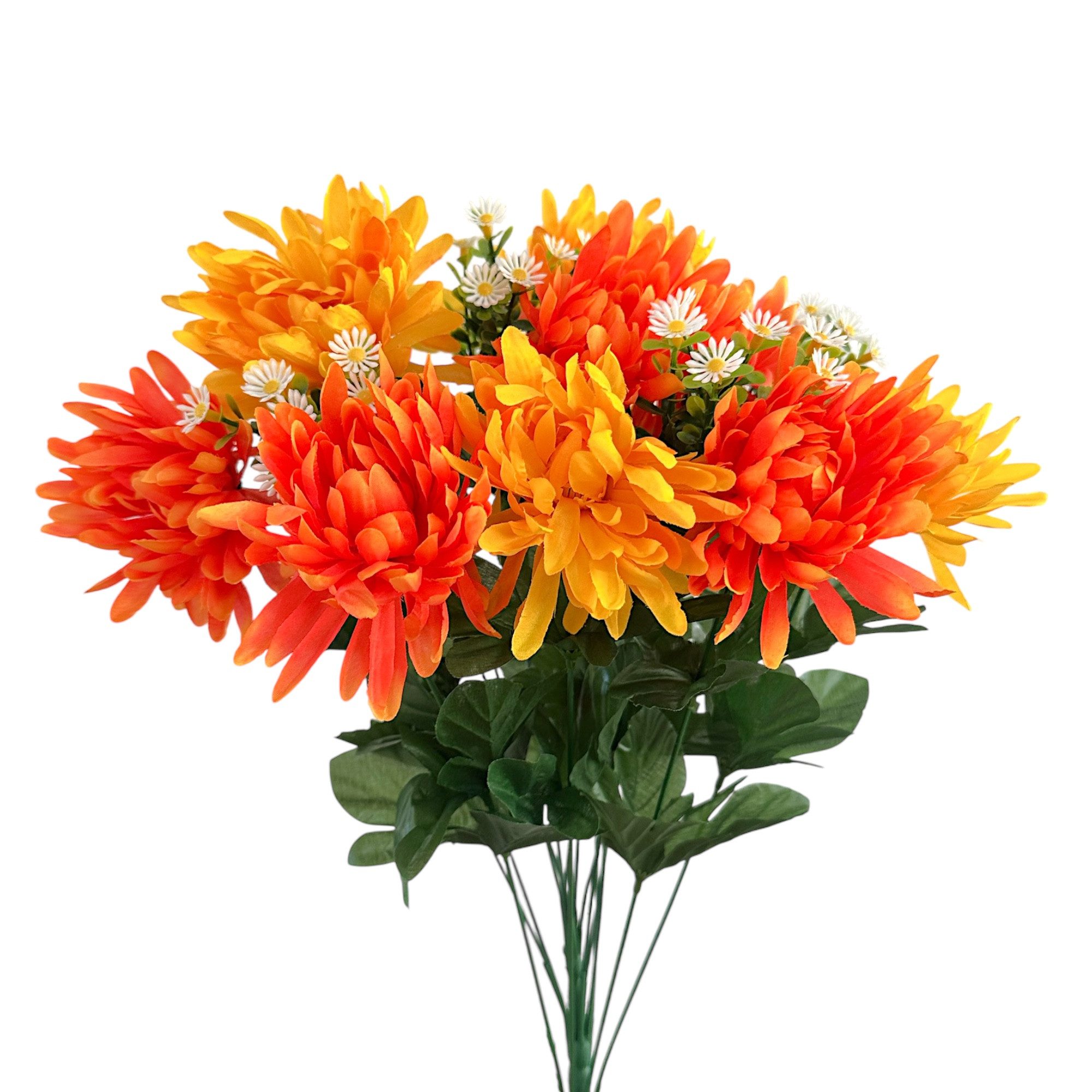 Kunstblumenstrauß Künstlicher Dahlien-Strauß ca. 55cm. Großer Blumenstrauß. Orange Gelb, Floratexx GmbH, Höhe 55.00 cm