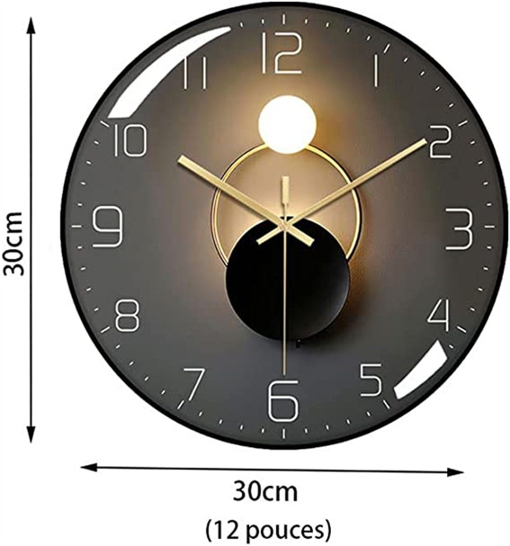 Digitale Wanduhr Durchmesser, Wandpendel Quarz-Wanduhr 30 HAMÖWO cm mit Wanduhr,