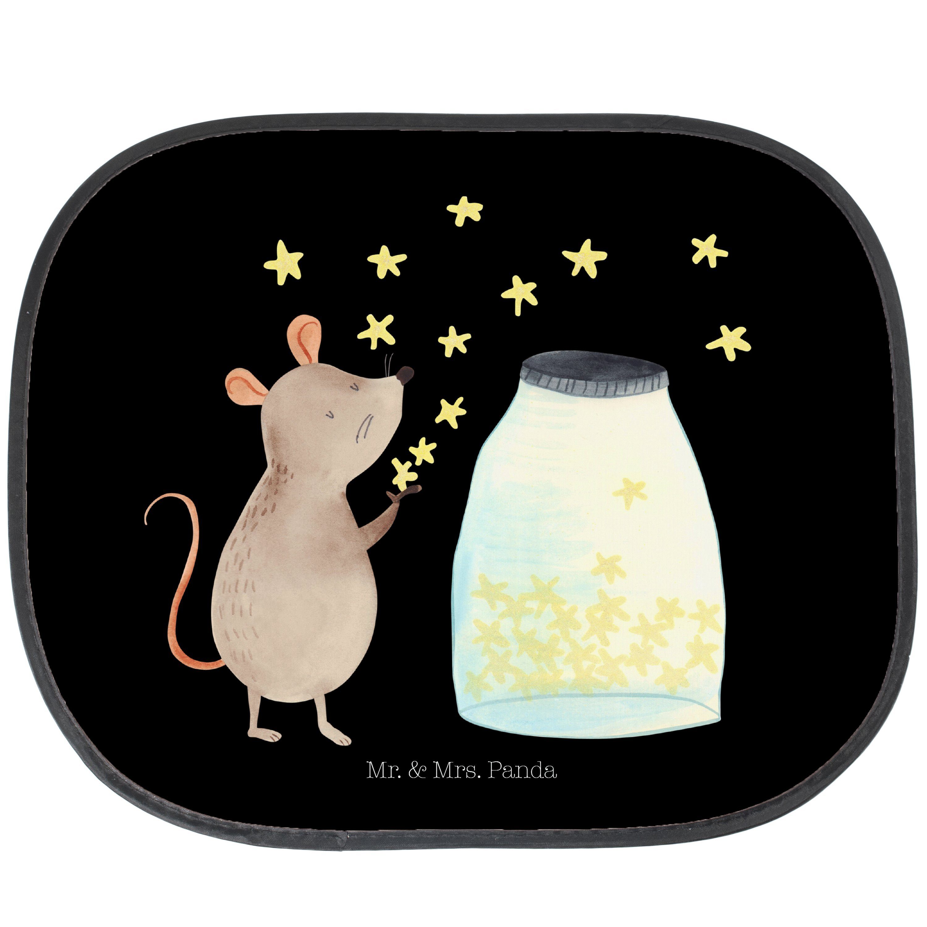 Sonnenschutz Maus Sterne - Schwarz - Geschenk, lustige Sprüche, Sonne, Sonnenschut, Mr. & Mrs. Panda, Seidenmatt