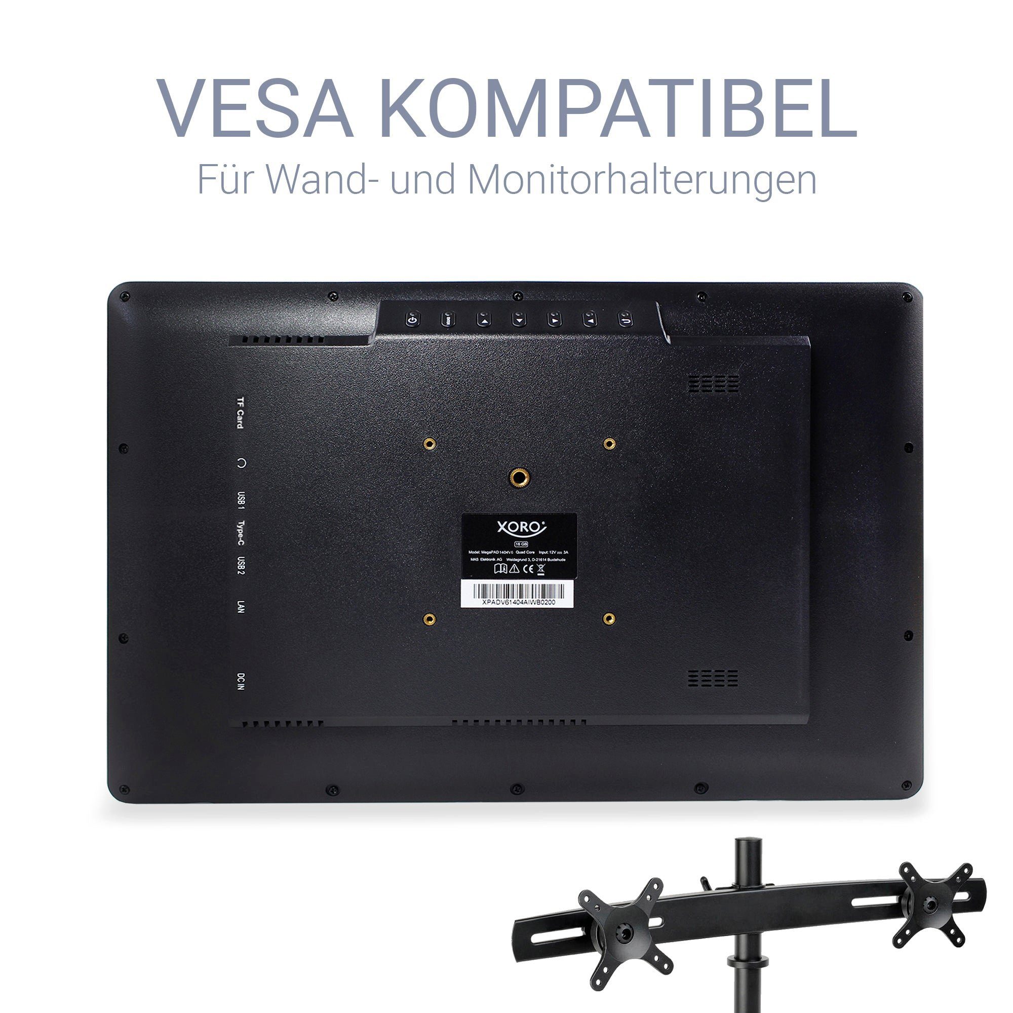 Xoro 14 Zoll MegaPAD 1404 V7 Tablet-PC mit FullHD Multitouch, Android 13 Tablet (14", 64 GB, Android 13)