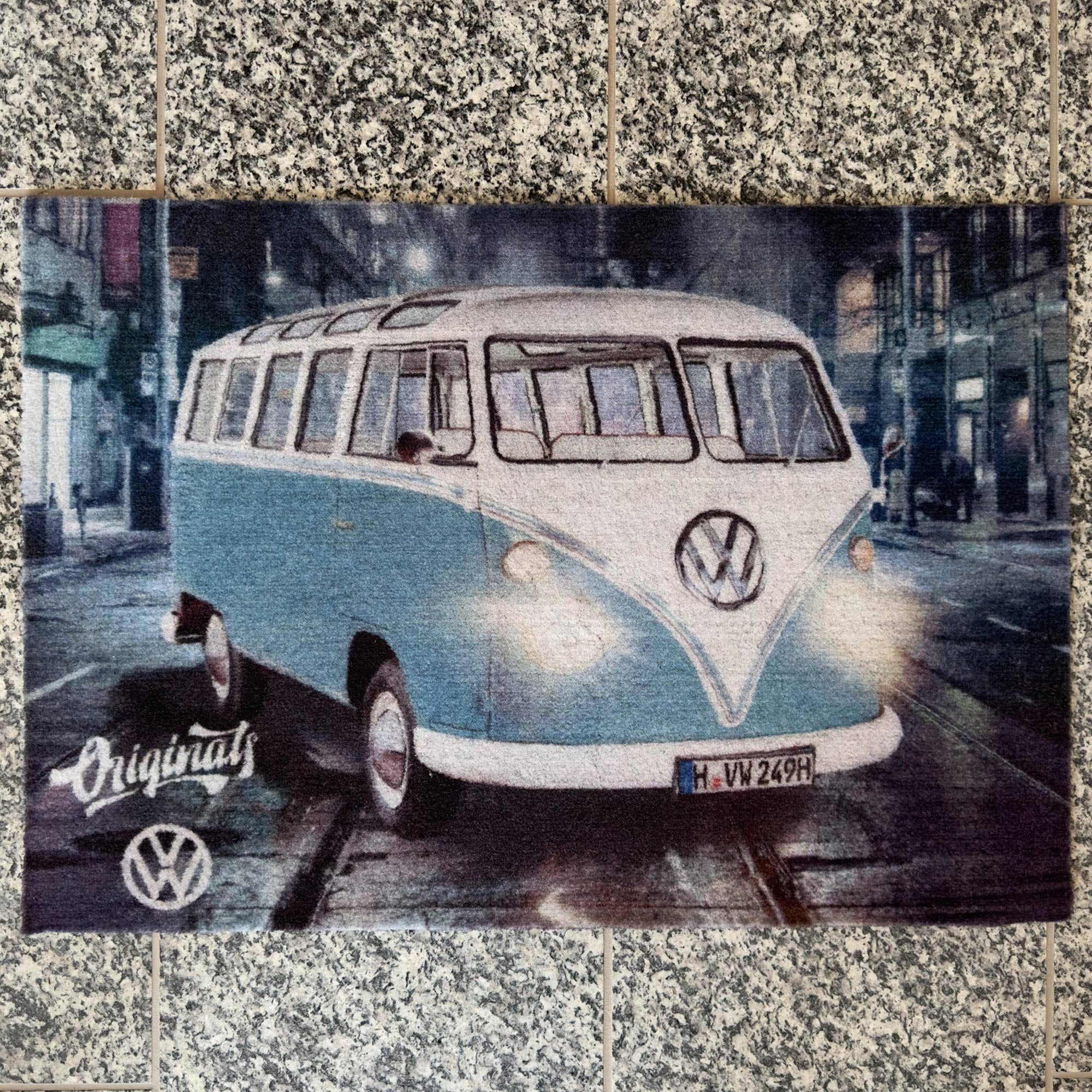 BERONAGE VW T1 Kuscheldecke – Bulli-Design In Blau 150x200 Cm, Super Flauschig Für Sofa & Bett