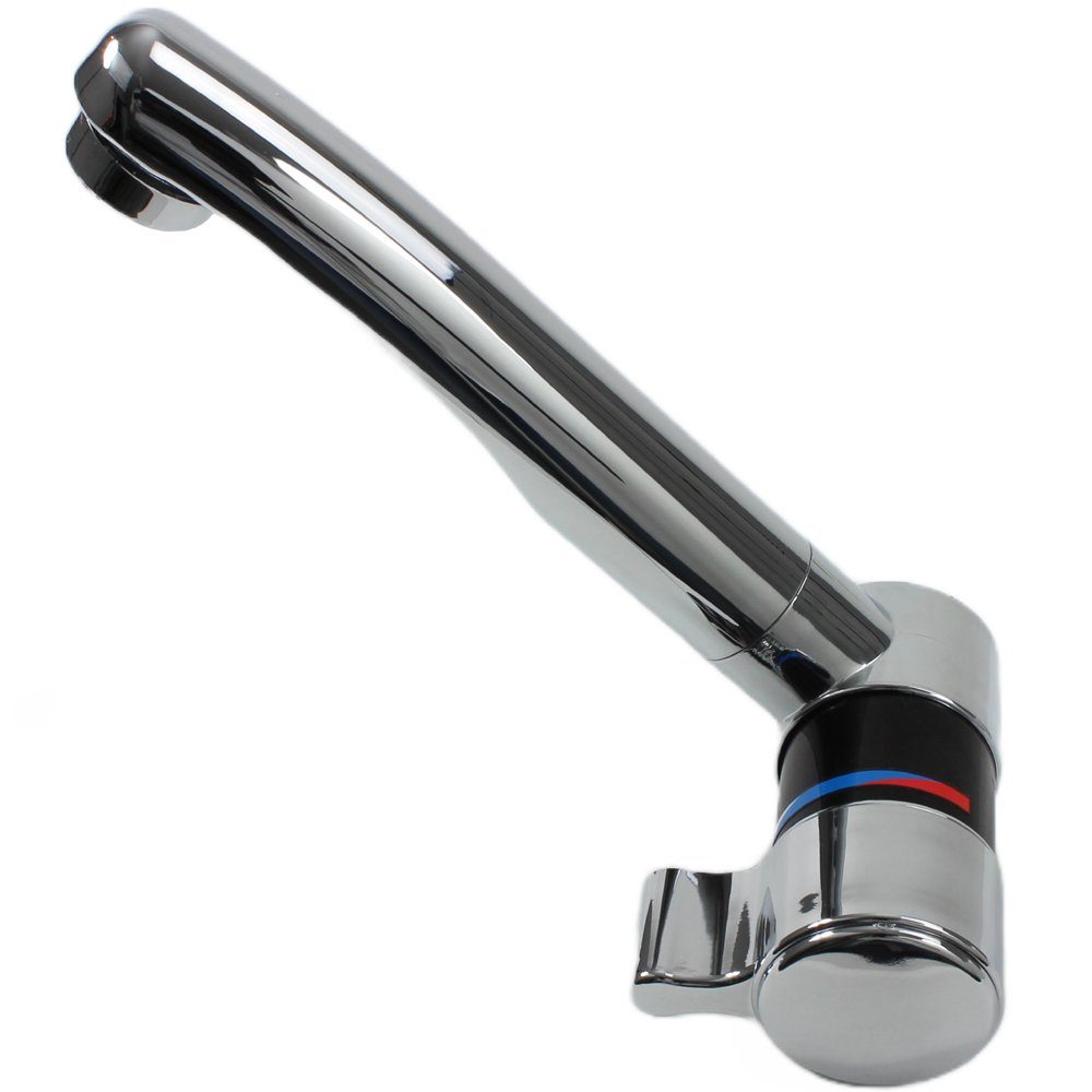 Comet Waschtischarmatur Wasserhahn + Schalter schwarz/chrom