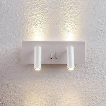 Lucande LED Wandleuchte Magya, LED-Leuchtmittel fest verbaut, warmweiß, Modern, Aluminium, weiß matt, 4 flammig, inkl. Leuchtmittel