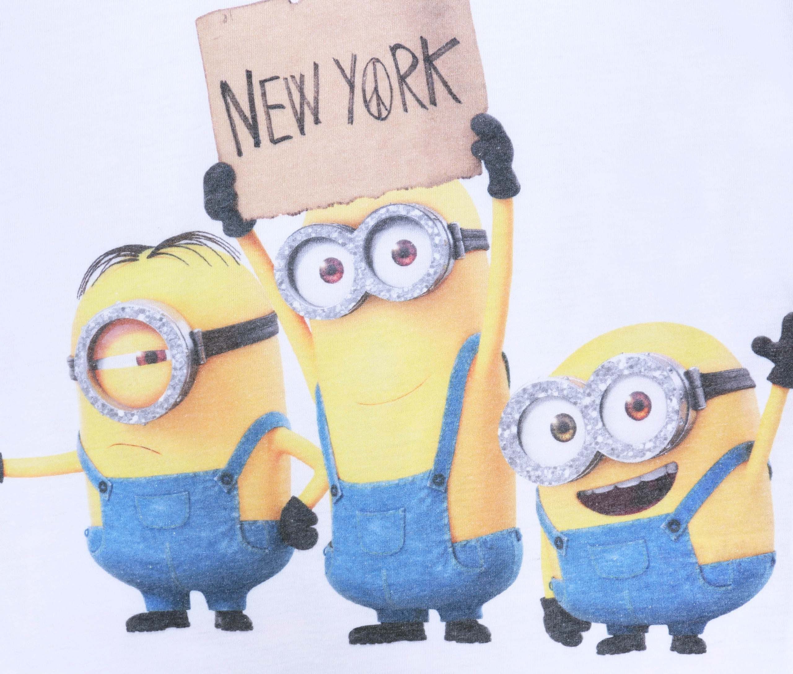 Minions Blusentop Weißes kurzes MINIONS T-Shirt/Top 12-13 Jahre
