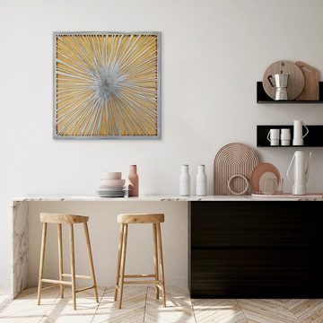 KUNSTLOFT Metallbild Golden Dream 80x80 cm, handgefertiges Wandrelief 3D