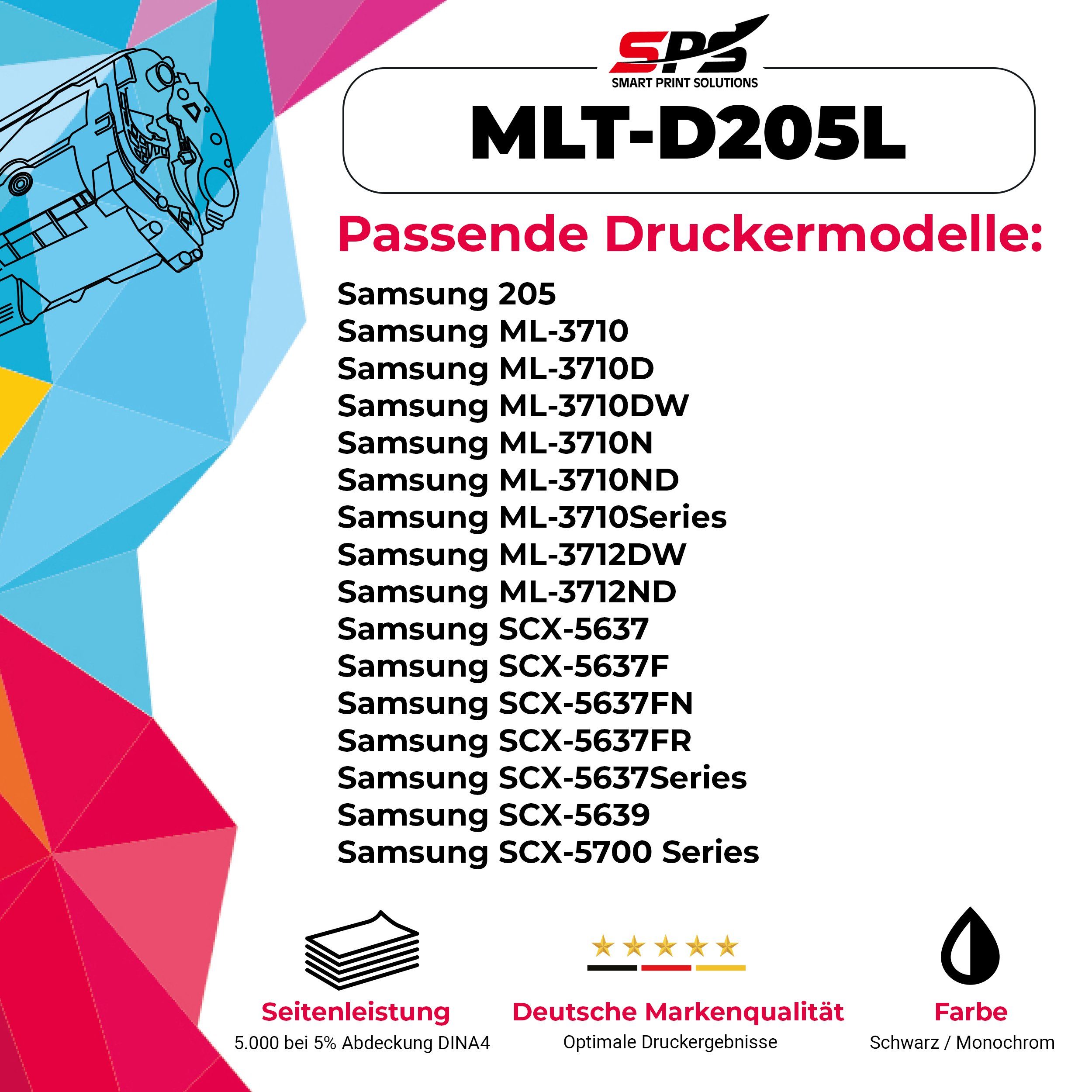 Pack) Kompatibel Tonerkartusche Samsung für (1er 205L SPS 5737FN SCX MLT-D205L,