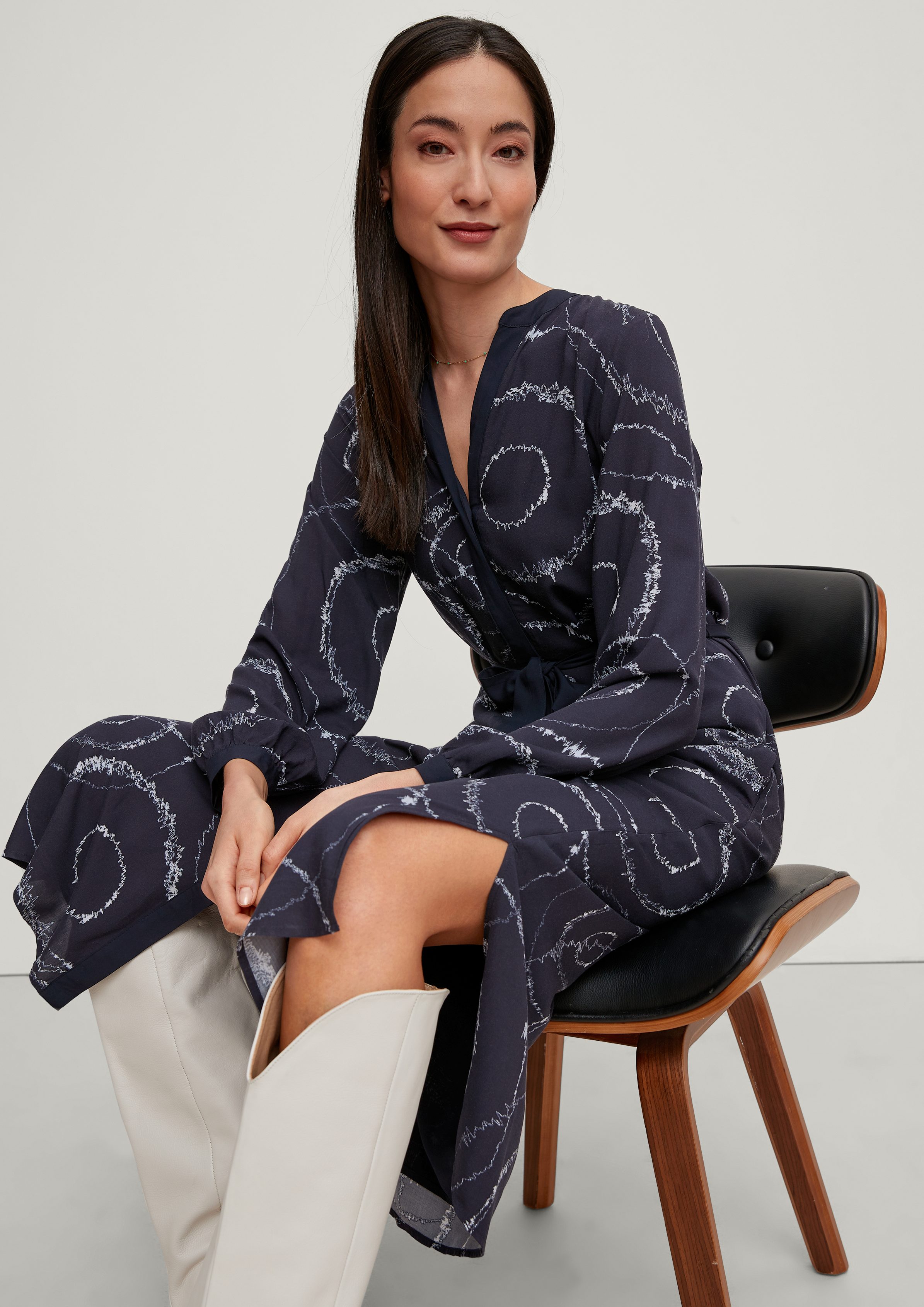 Maxikleid mit Alloverprint Tunikakleid Comma