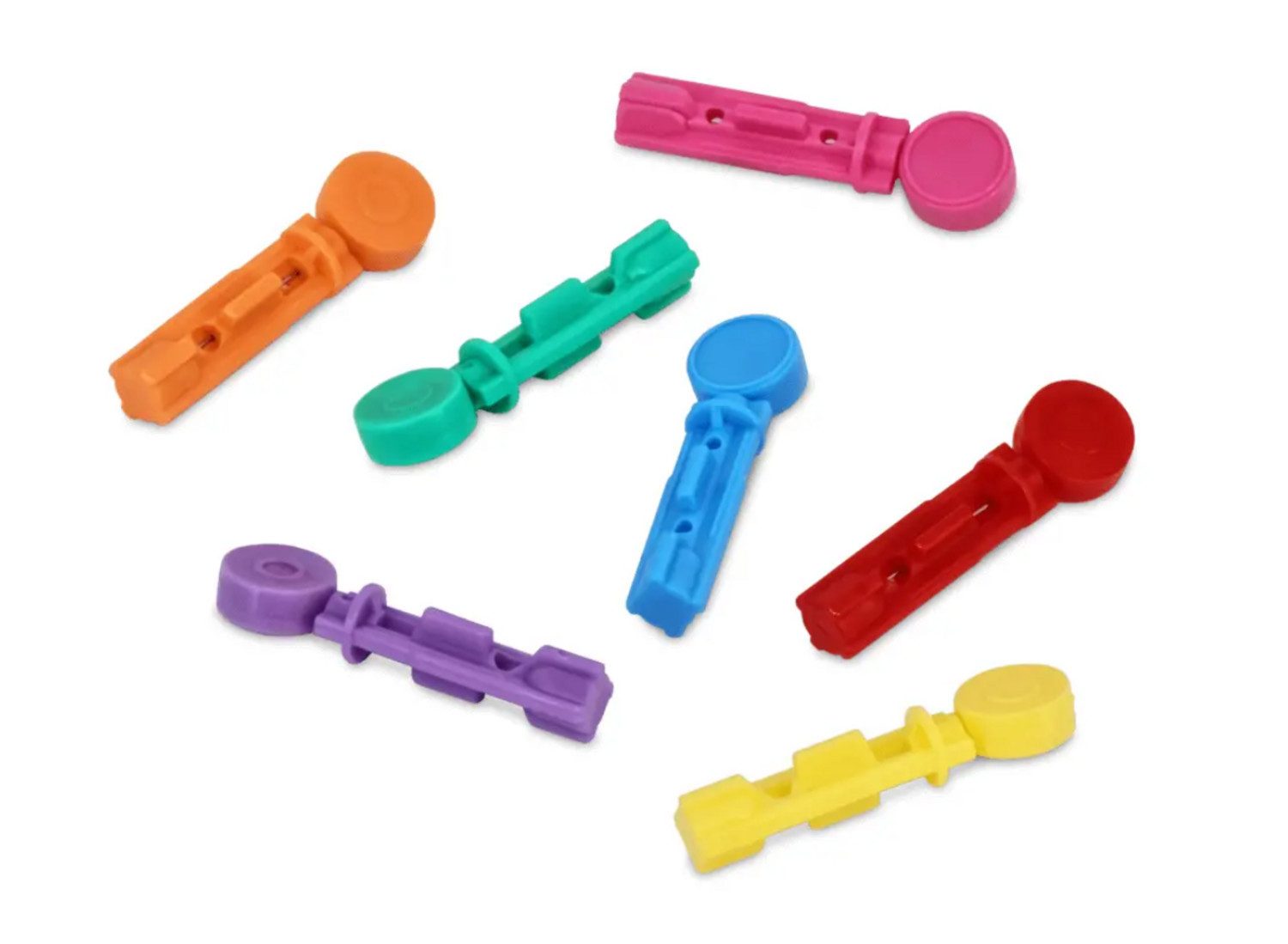 Ascensia Diabetes Care Lanzetten Microlet Lanzetten bunt, Spar-Set, farbige und sterile Lanzetten, 100 tlg., schmerzarme Blutgewinnung
