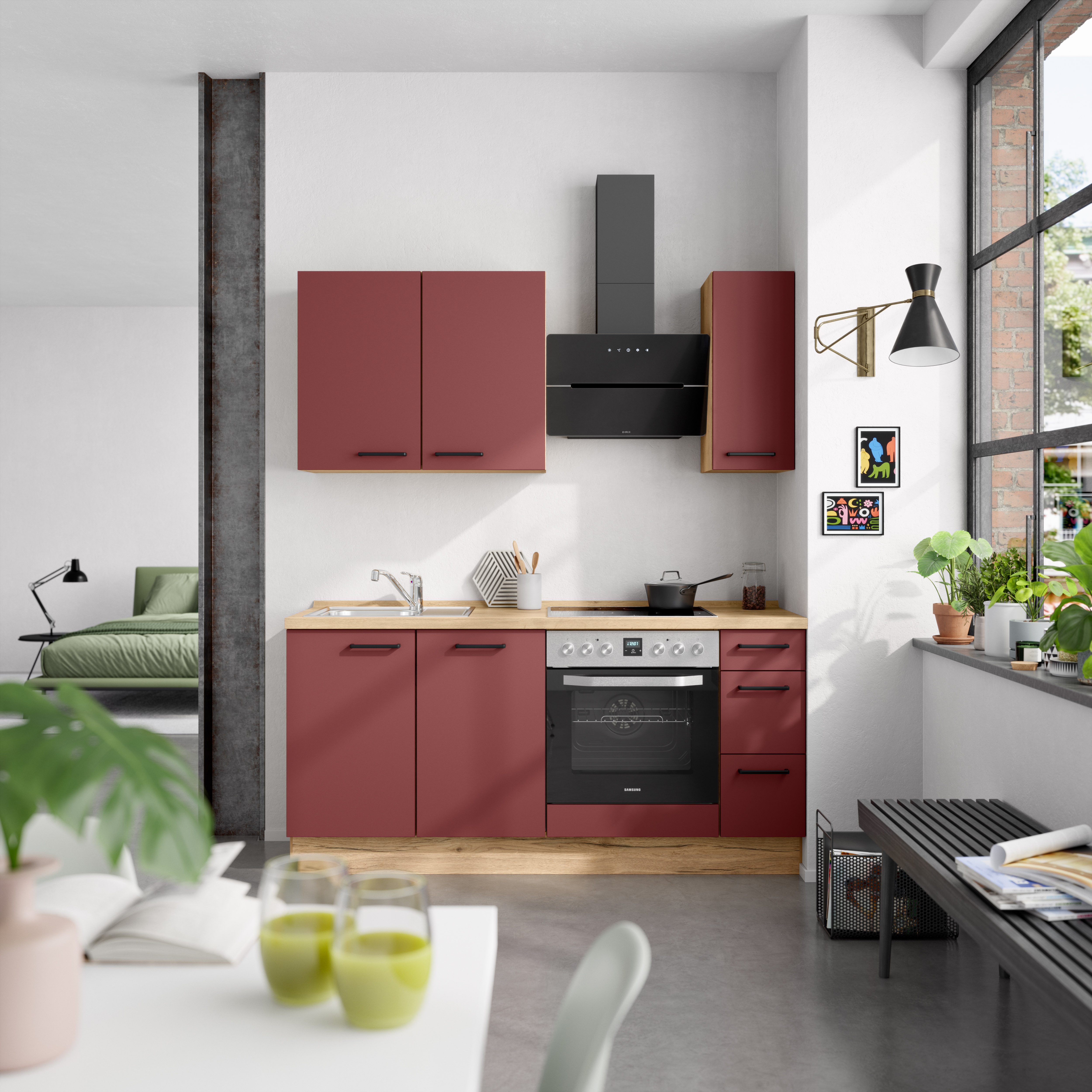 nobilia® Küchenzeile "Easytouch II", NEU: individuell anpassbar mit gratis Profi-Beratung, vormontiert, Breite 180 cm, Ausrichtung wählbar, wahlw. mit E-Geräten