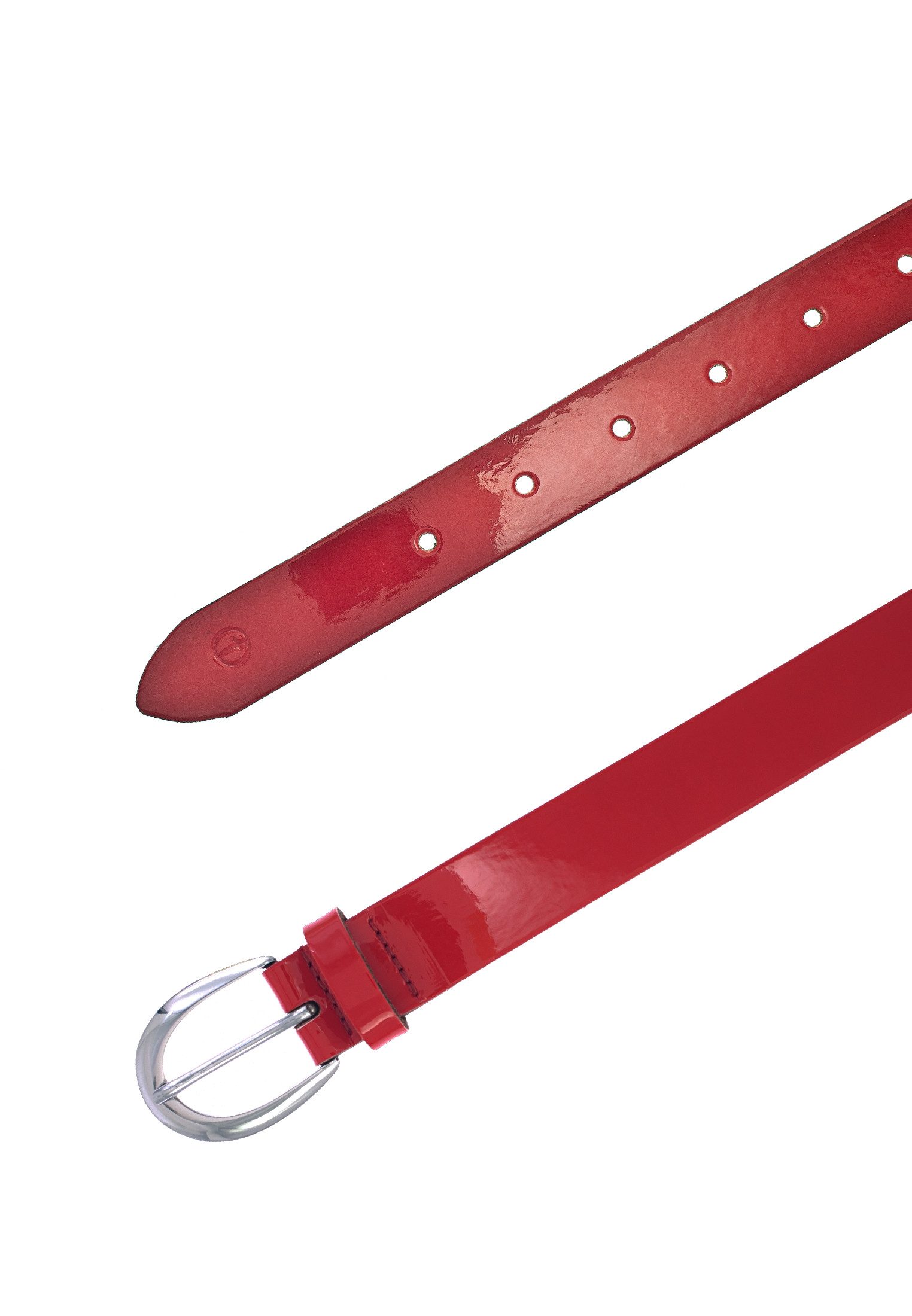 Tamaris Ledergürtel "Carolin Silver" weiches Lack-Rindleder mit hochglänzendem Finish