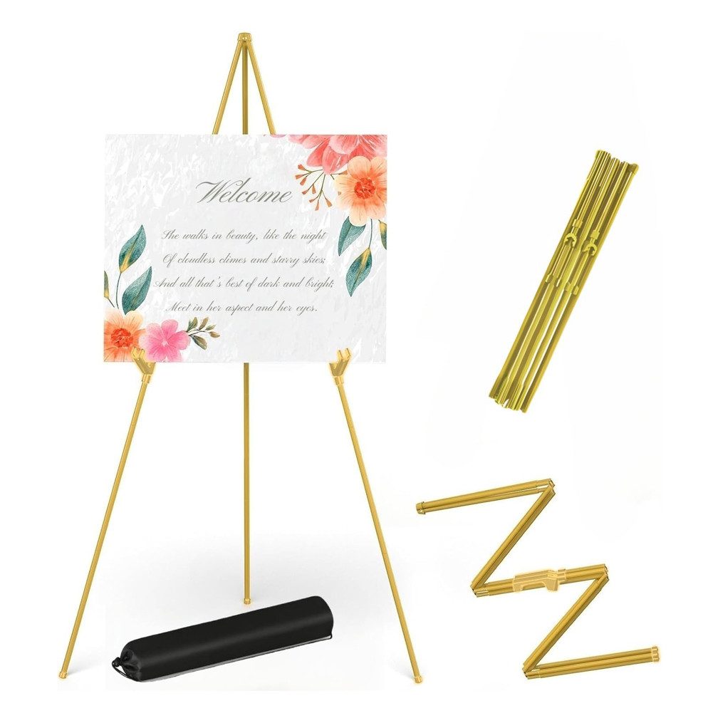 FANNOU Staffelei Tragbare, ausgewählter Ständer für Hochzeitsschilder, verstellbar, 168cm hoch, Metall-Poster-Staffelei für Präsentation,Hochzeit,Malerei
