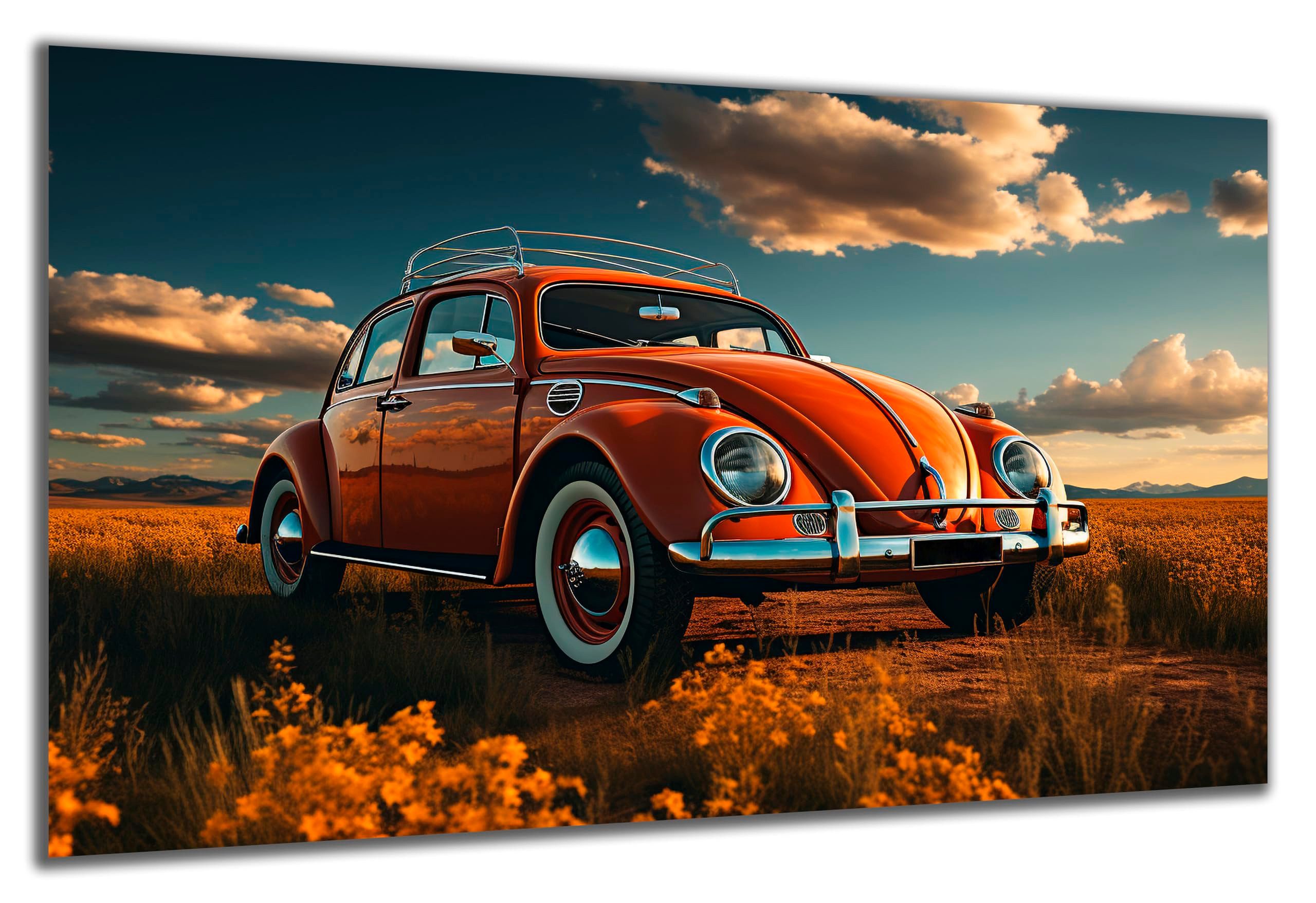 DARO Design Wandbild Modern Abstrakt Leinwandbild Wandbilder Wand Deko Bilder, (Fahrzeug Auto - Bild klein Wohnzimmer Schlafzimmer Büro Flur Esszimmer Einteilig Querformat Fotodruck Moderne Kunst), 30x20 cm