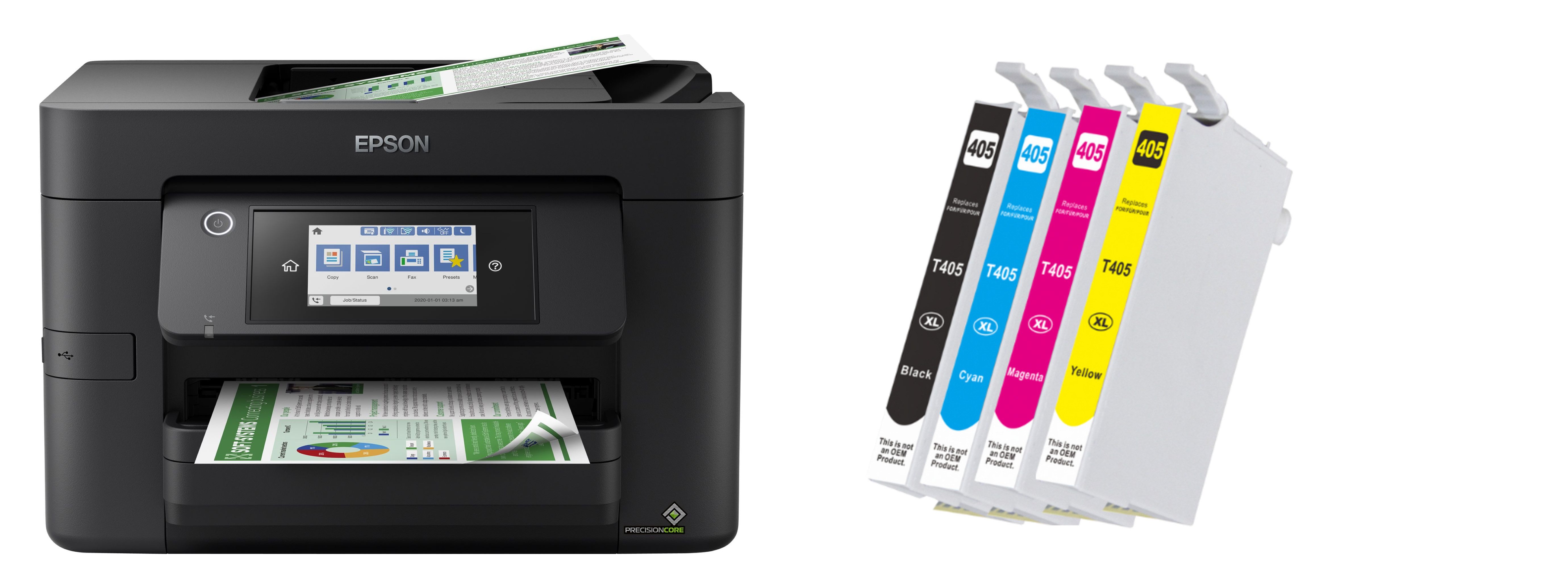 Epson WorkForce Pro WF-4825DWF - MFP - inkl. Multipack (4) cmyk (405) XL Multifunktionsdrucker, (Bundle)