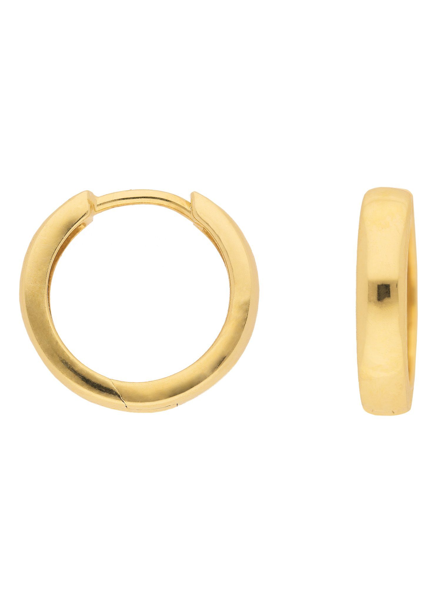 Adelia´s Paar Ohrhänger 1 Paar 585 Gold Ohrringe / Creolen Ø 15 mm, 585 Gold  Goldschmuck für Damen, Schmuck vom Hersteller mit 70 jähriger Tradition