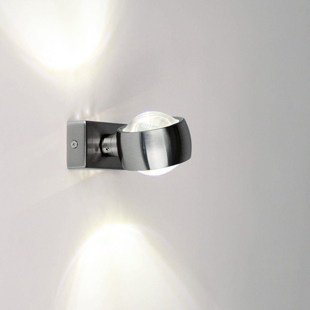s.luce Wandleuchte LED Wandleuchte Beam modern Up & Down Alu-Gebürstet Aluminium