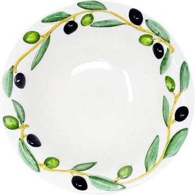Lashuma Müslischüssel »Olive«, Keramik, (1-tlg), Italienische Dessertschüssel rund 26 cm Ø