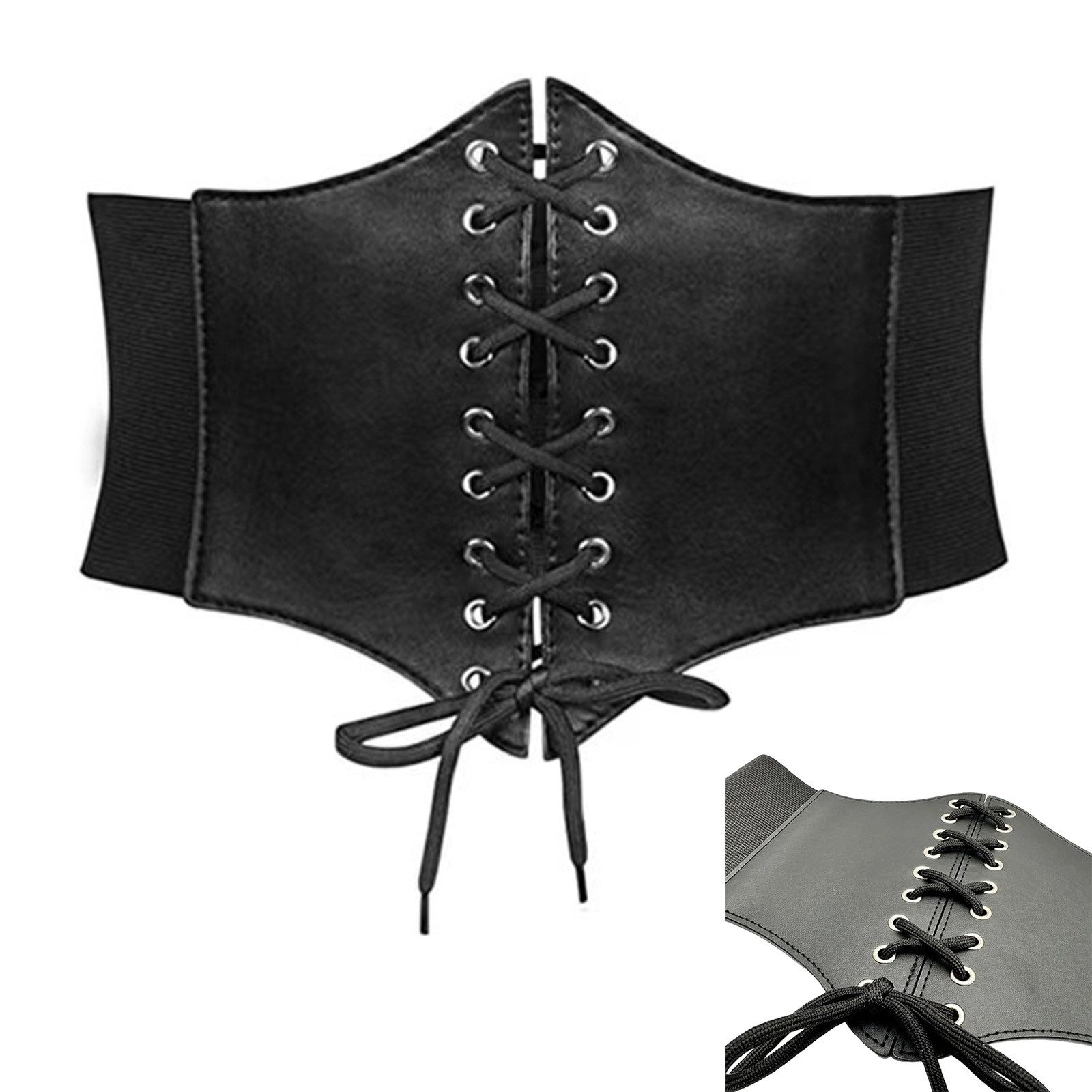 REDOM Taillengürtel Elastischer verstellbar Schnürung Kunstleder Stretch Gü günstig online kaufen