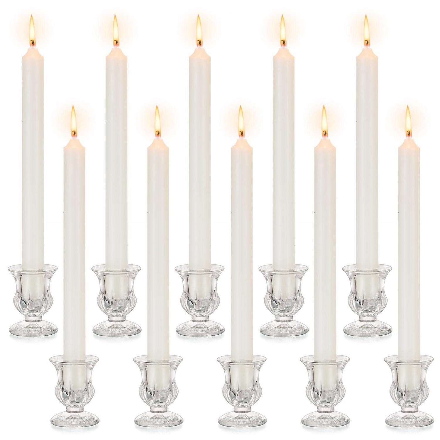 LuxusKollektion Tischkerzenhalter Glas Kerzenständer 10er Set (10 St)