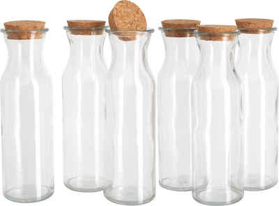 VBS Trinkflasche Glasflaschen Milk, 20 cm hoch 6er-Pack