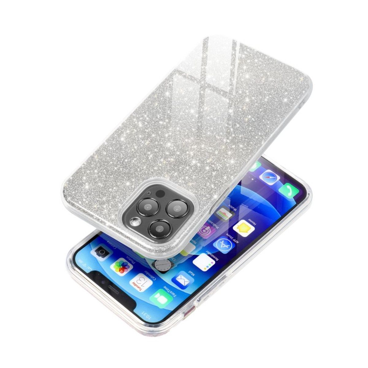 COFI 1453 Handyhülle Shining Glitzer-Hülle für XIAOMI Redmi Note 15 Pro 4G Silber Case 6,77 Zoll, Schimmernde Glitzeroberfläche mit auffälligem Effekt