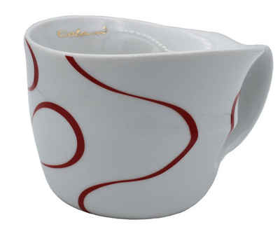 Colani Tasse Jumbotasse große XXL Tasse Becher Kaffeetasse Porzellan Loop Rot 450ml, Porzellan, im Geschenkkarton, Colani Schriftzug