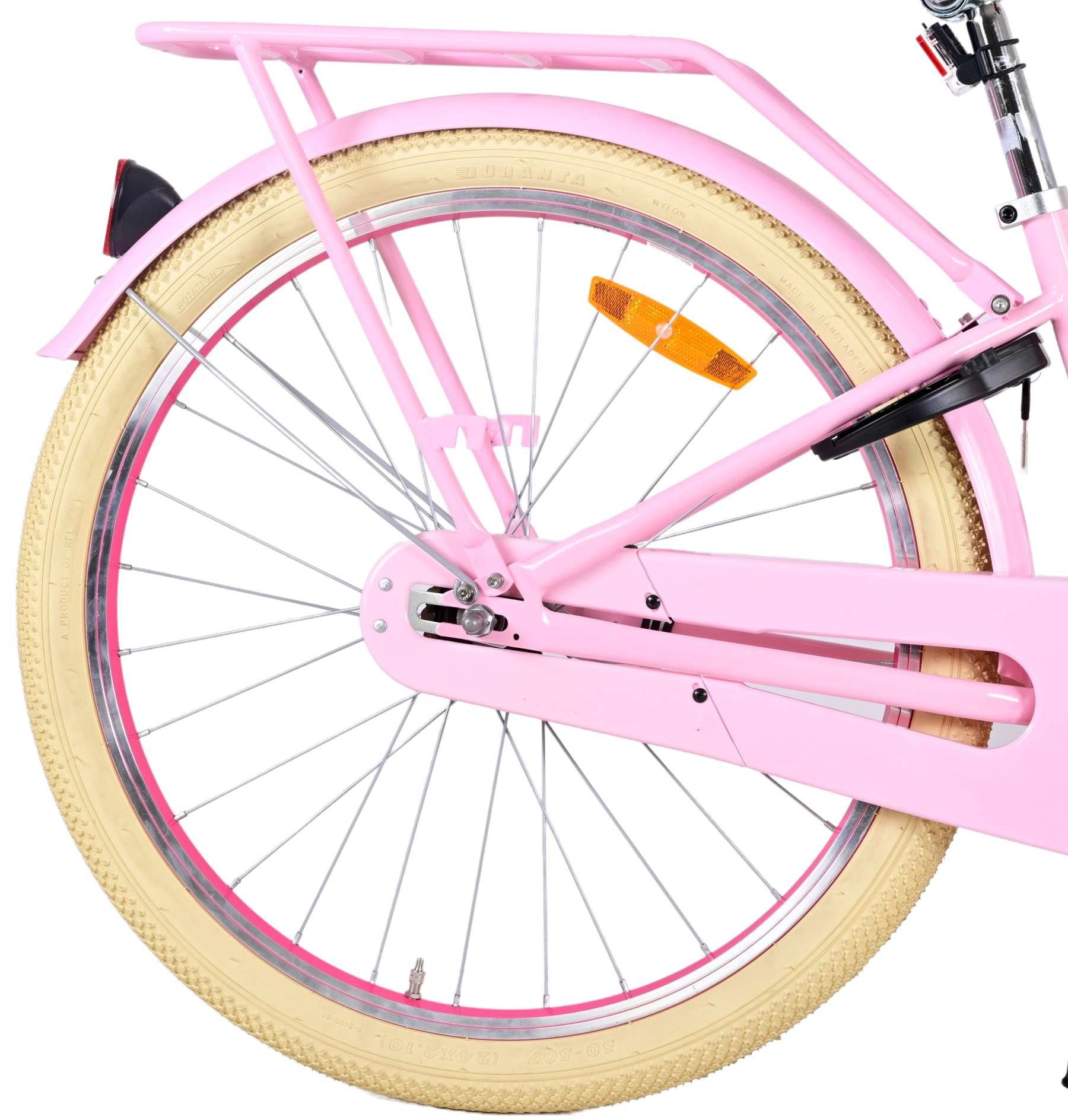 Volare Kinderfahrrad Excellent - Mädchen - 24, 26 Zoll - 3 Gänge - Weiß,Rosa,Grün,Schwarz, Microshift, bis 115 kg, 85% zusammengebaut, 8 - 12 Jahre, Kleidergröße: 140 - 152