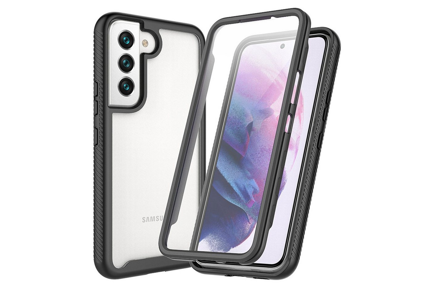 betterfon Handyhülle für Samsung Galaxy S22 Ultra TPU Case mit 360° Rundumschutz, 360 Grad Hülle mit Displayschutz und Fingerprint