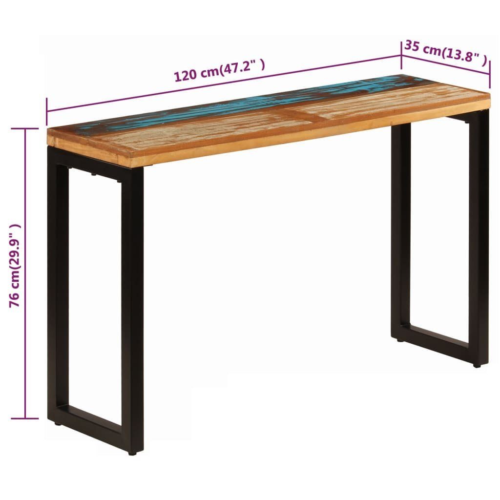 Beistelltisch cm Altholz vidaXL Stahl und (1-St) 120x35x76 Konsolentisch