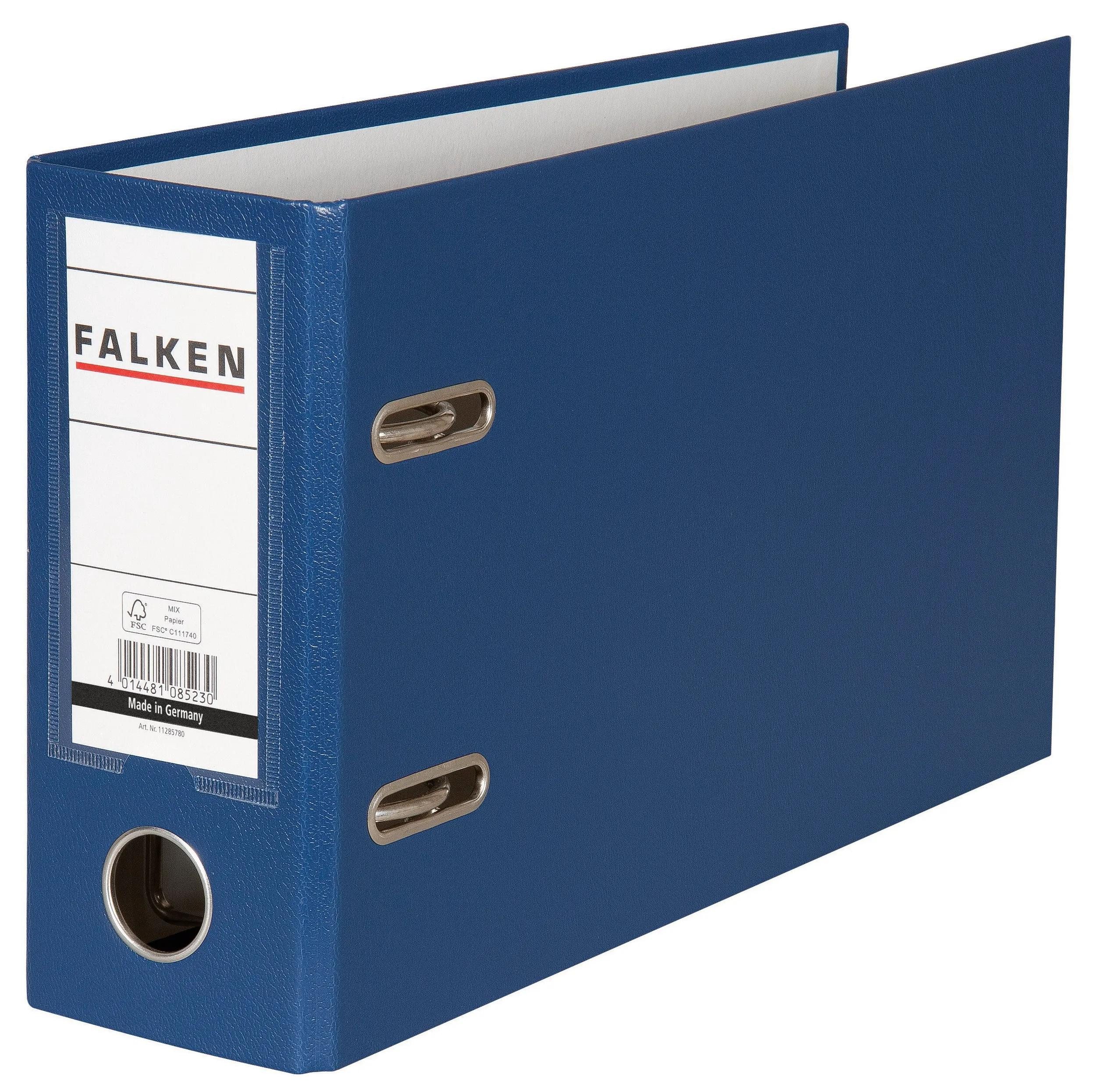 Falken Aktenordner 10x PP-Ordner A5 quer, Rücken 80mm - Blau - 11285780F, Ordner Kunststoff