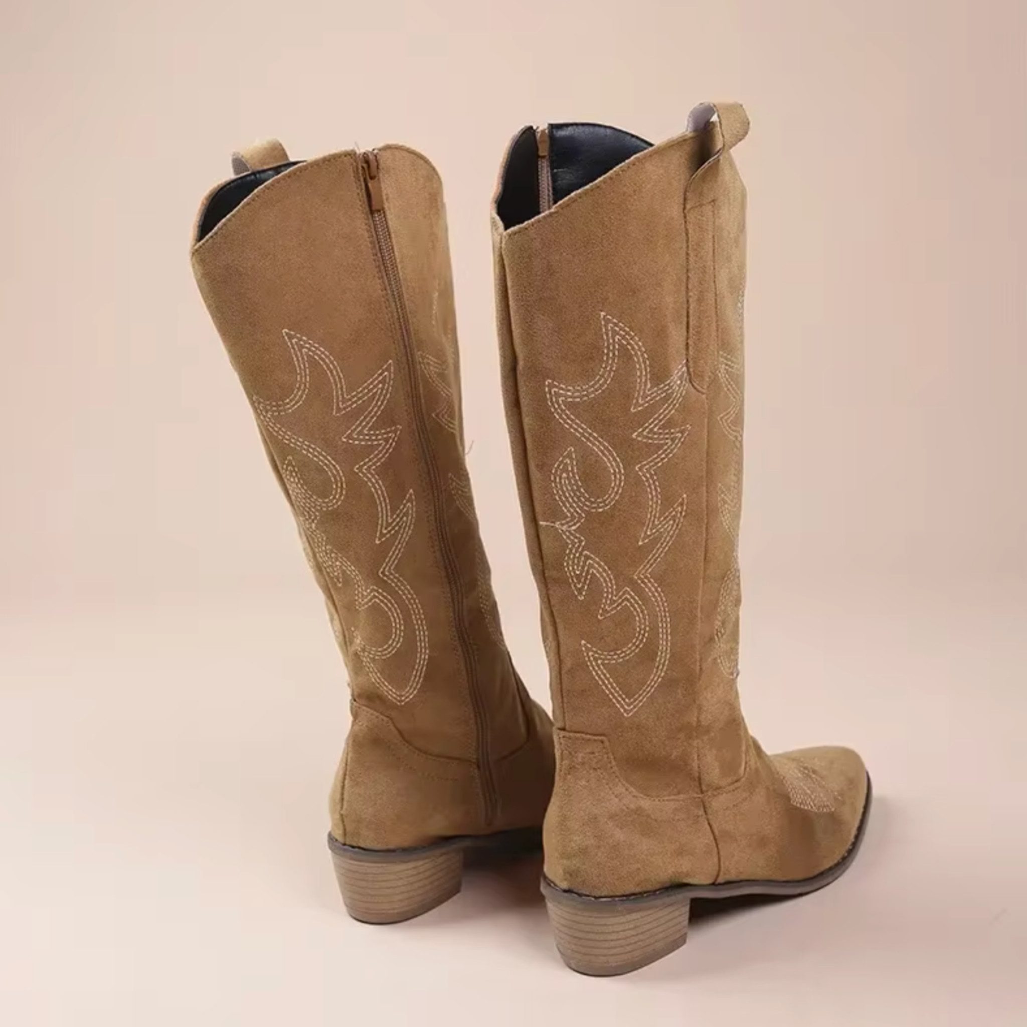 NEXORA Western Cowboystiefel Damen bestickt, Stiefel mit Absatz aus PU Lede günstig online kaufen