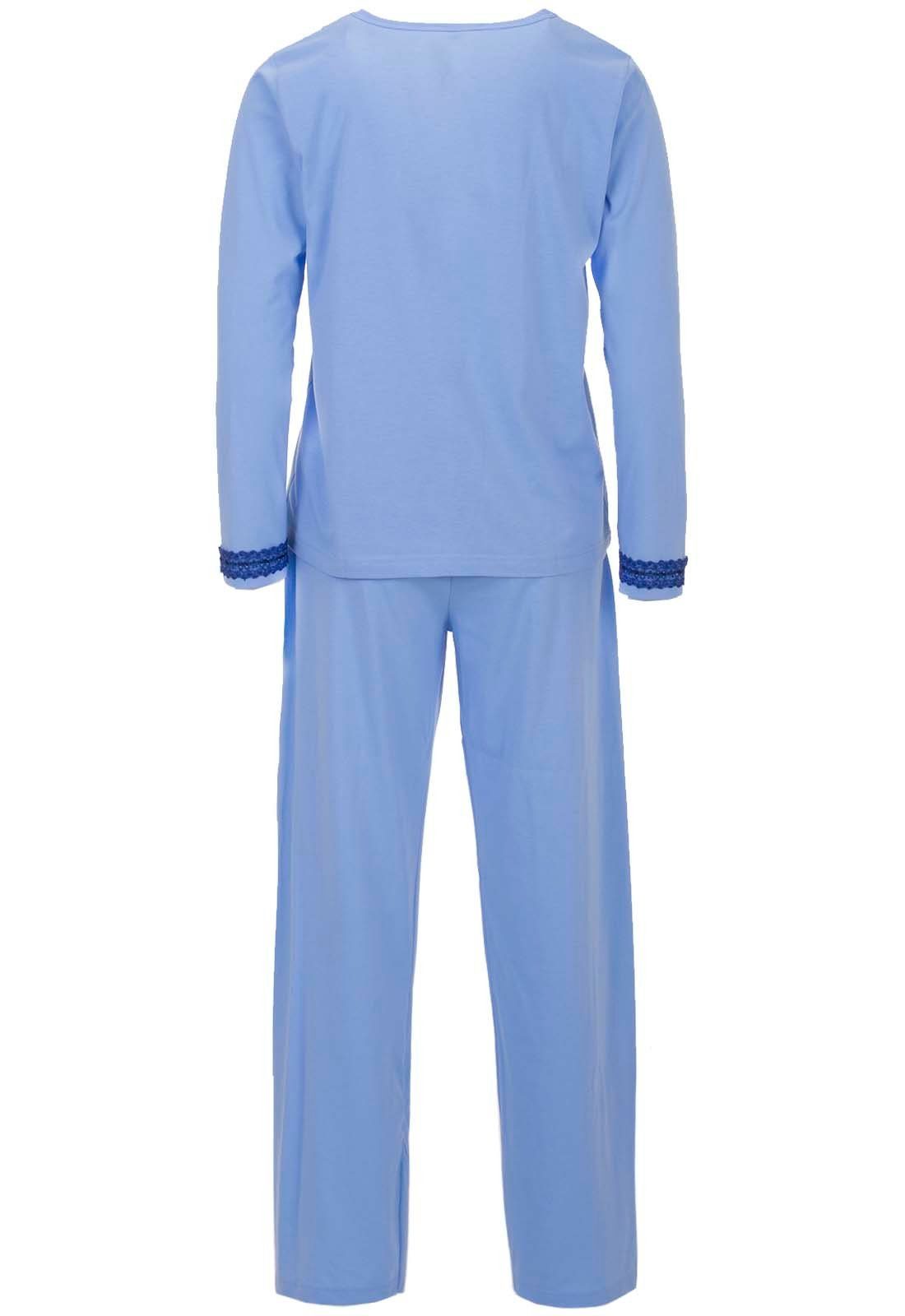 zeitlos Pyjama Pyjama Set Langarm - Spitze Uni