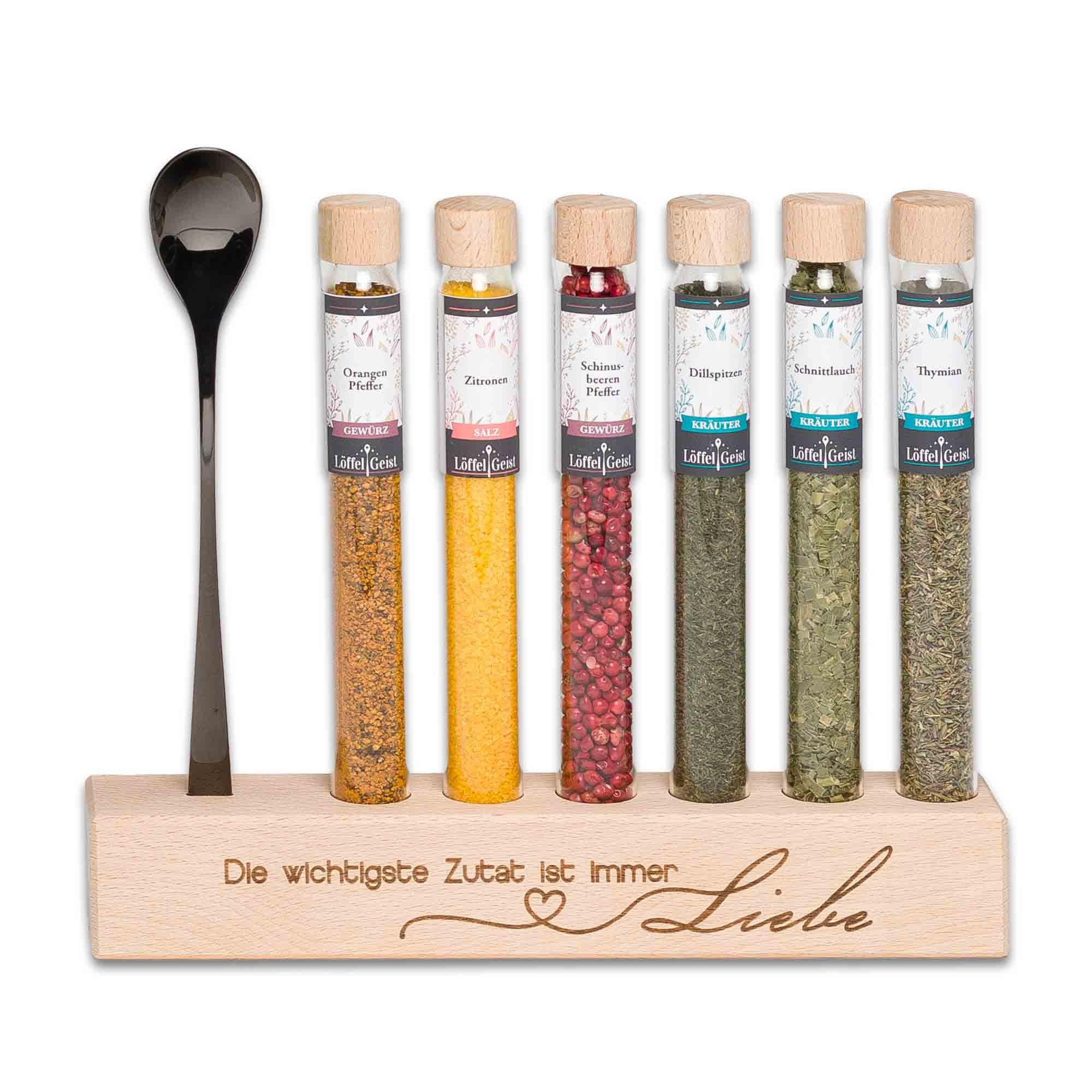 Löffelgeist Lebensmittel-Geschenkset Die wichtigste Zutat ist immer Liebe