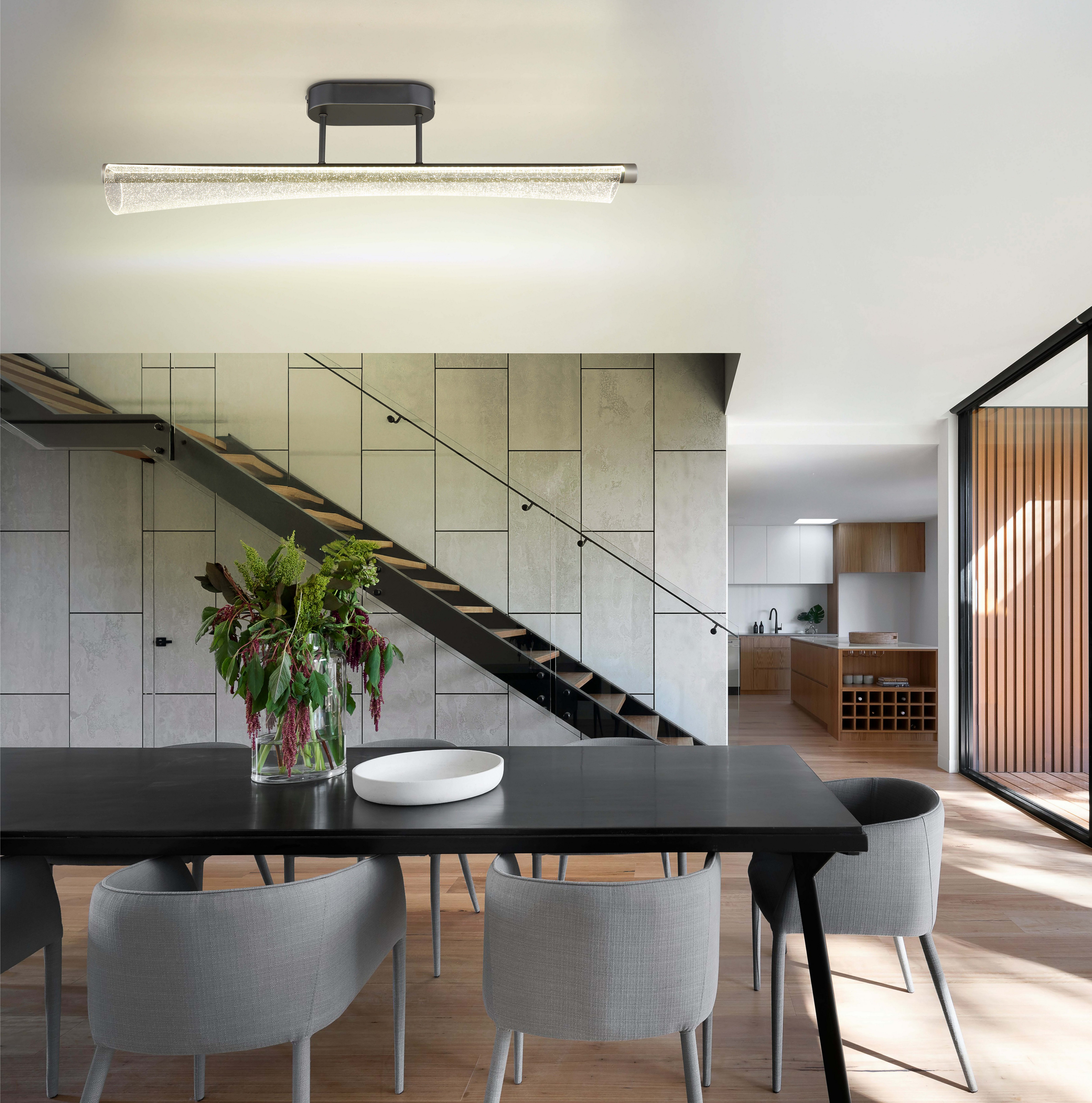 GLOBO LIGHTING Deckenleuchte MALINDA, LED fest integriert, Anthrazit Deckenleuchte mit Acryl klar und Memoryfunktion