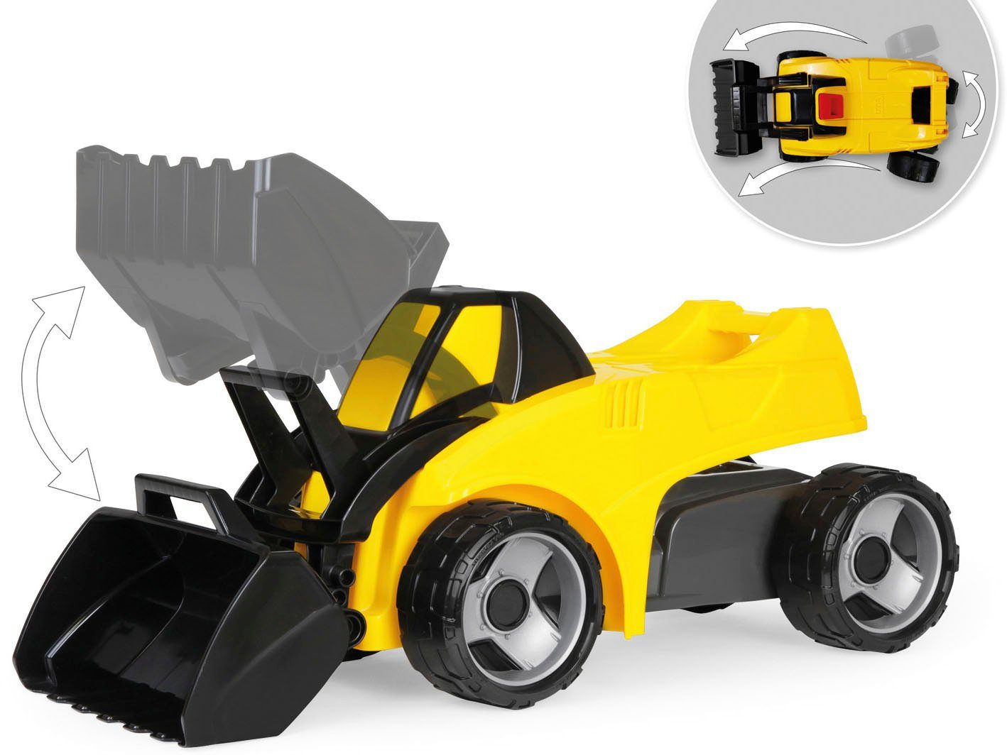 Lena® Spielzeug-Radlader Aufsitz-Schaufellader Giga Trucks Pro X, Made in Europe