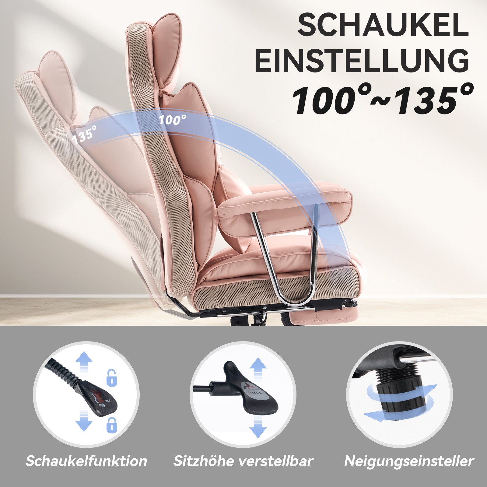 EFOMAO Chefsessel Ergonomischer Executive, PU-Kunstleder Bürodrehstuhl, günstig online kaufen