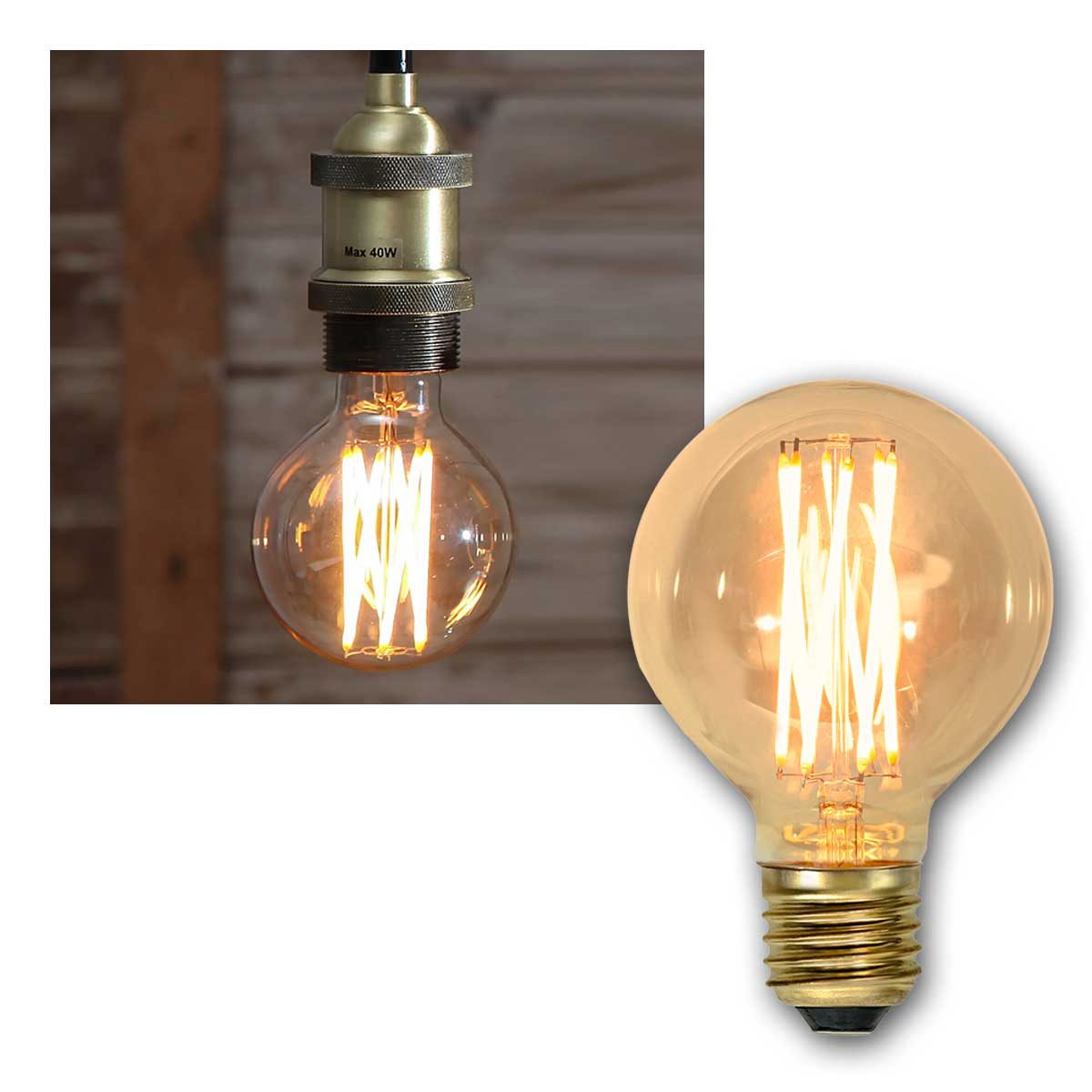 STAR TRADING LED-Leuchtmittel E27 LED Birne VINTAGE Filament Birne-Optik 240lm, goldenweiß,warmweiß