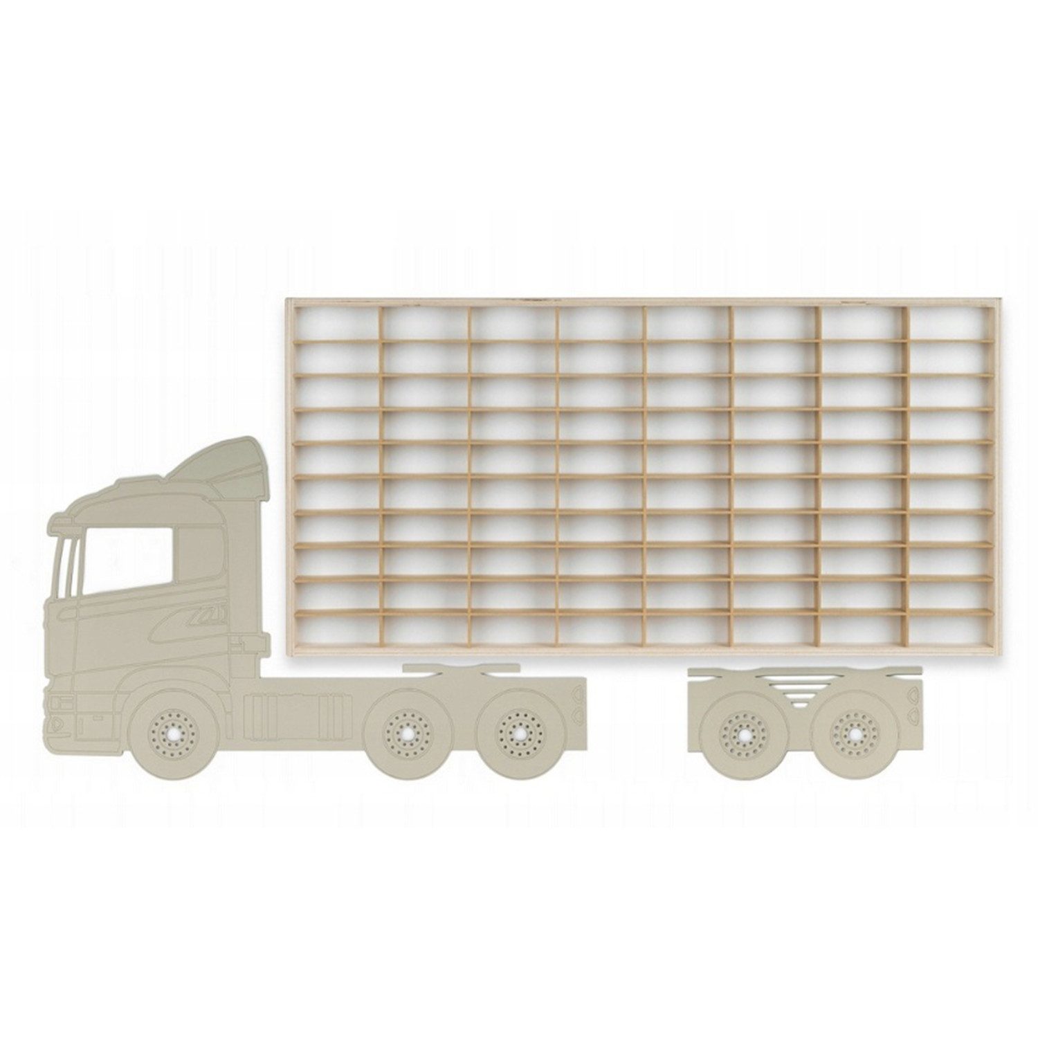 ART TWIST HOME Wandregal Modellauto Display-Regal 80 Fächer 1:64 Autos Holz 78x40cm Wand, Sammelvitrine TIR Kaschmir Setzkasten Aufbewahrung Kinderzimmer