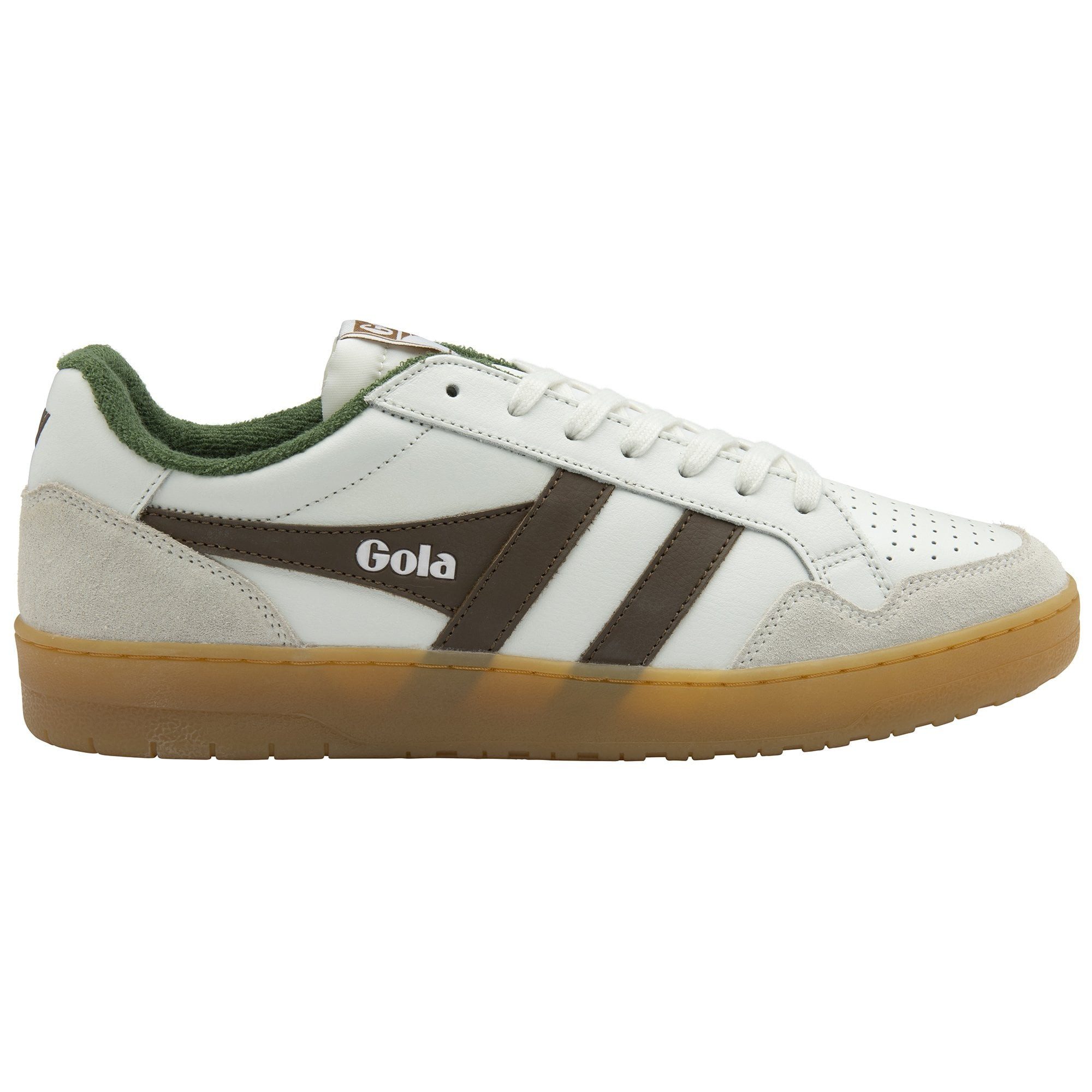 Gola Eagle '86 weiss/dunkelbraun/immergrün Herren Sneaker