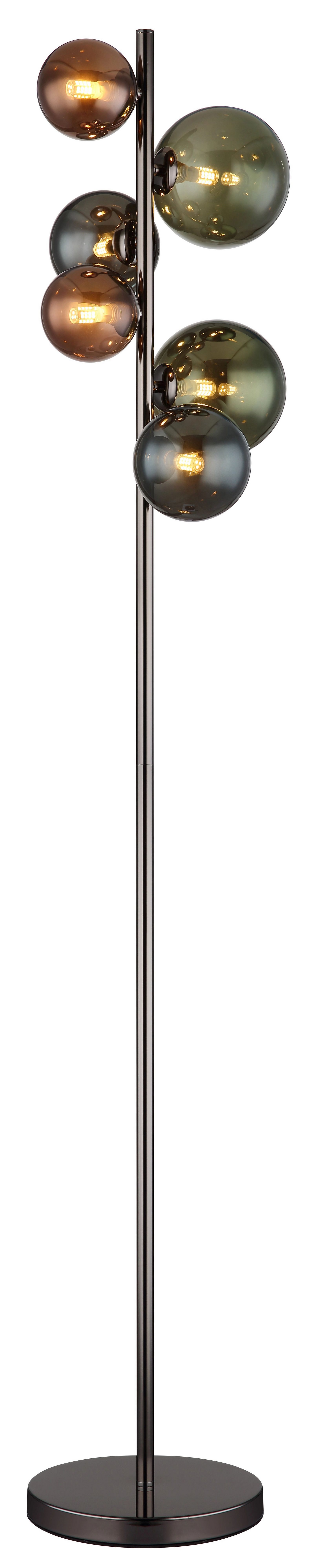 GLOBO LIGHTING LED Stehlampe RIHA, Leuchtmittel wechselbar, Warmweiß, Stehleuchte, Glas, Wohnzimmer, Esszimmer