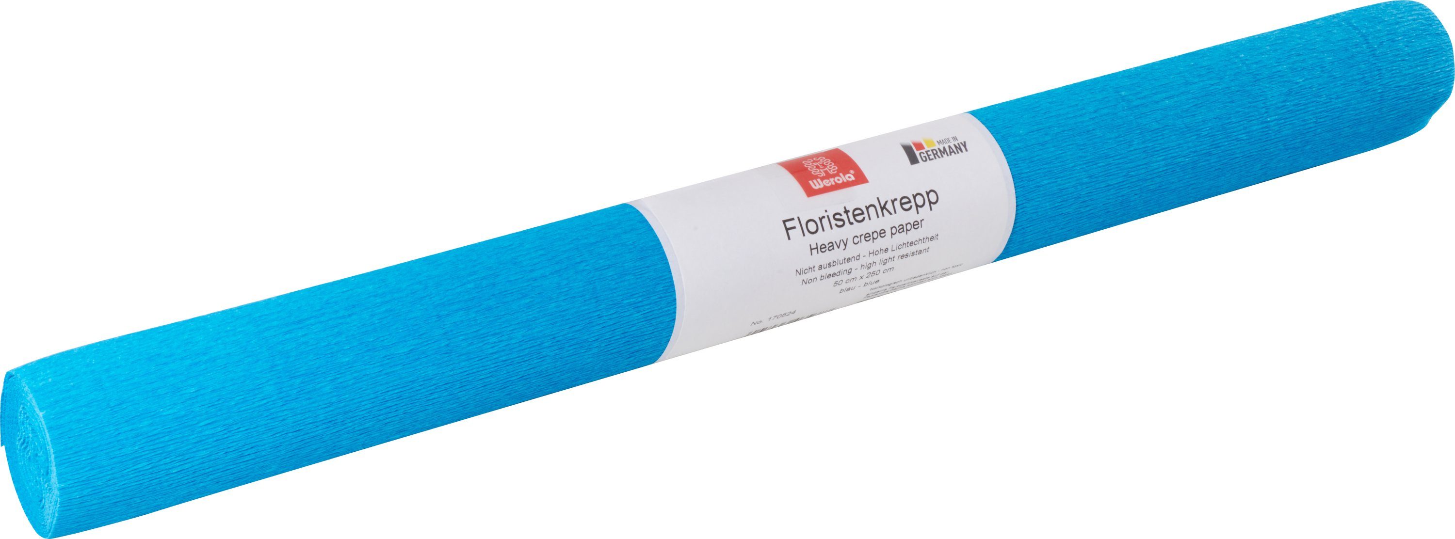 Werola Feinpapier Floristen-Kreppapier, 250 cm x 50 cm, farbfest Blau