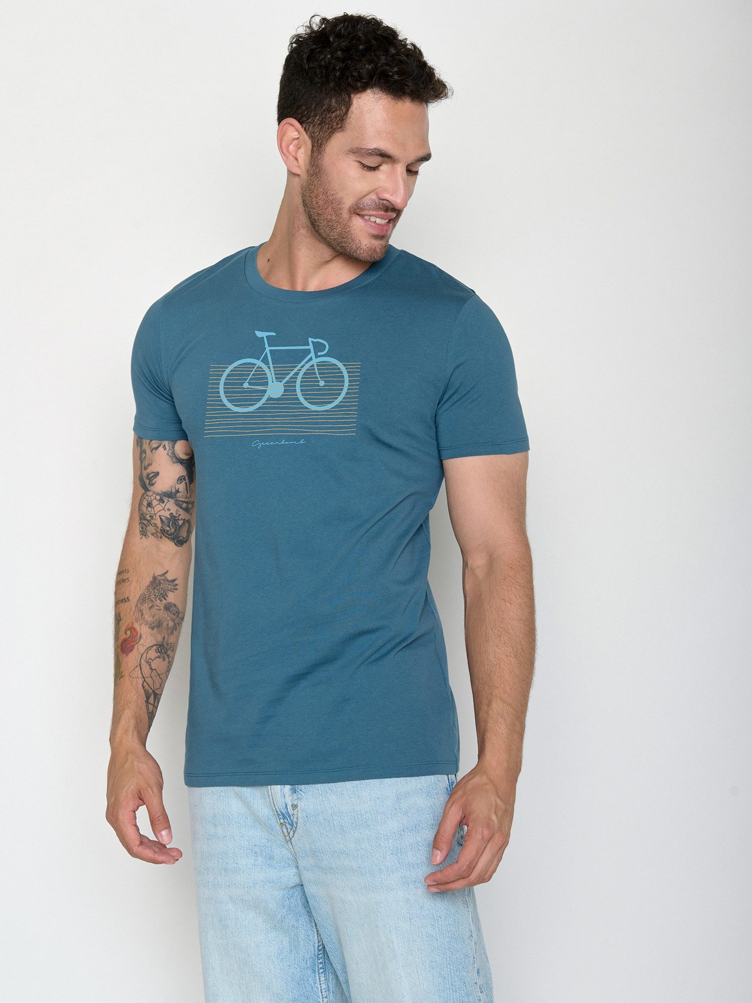 GreenBomb T-Shirt Guide Bike Bars Motiv Fahrrad (1-tlg., 1) klassischer Schnitt, tailliert, Rundhalsausschnitt, Bio-Baumwolle